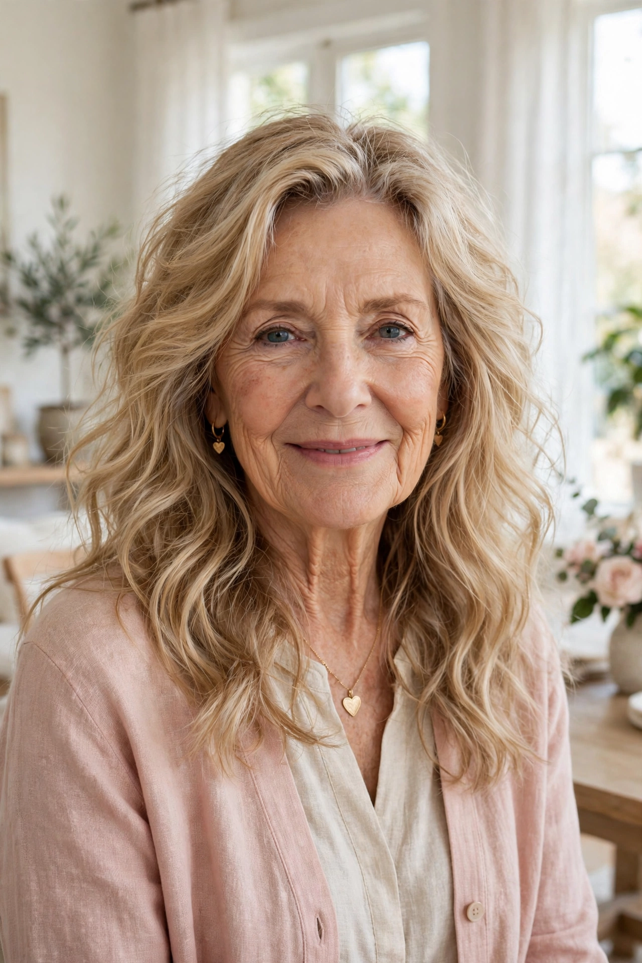 easy soft waves air-dried in honey blonde with low effort