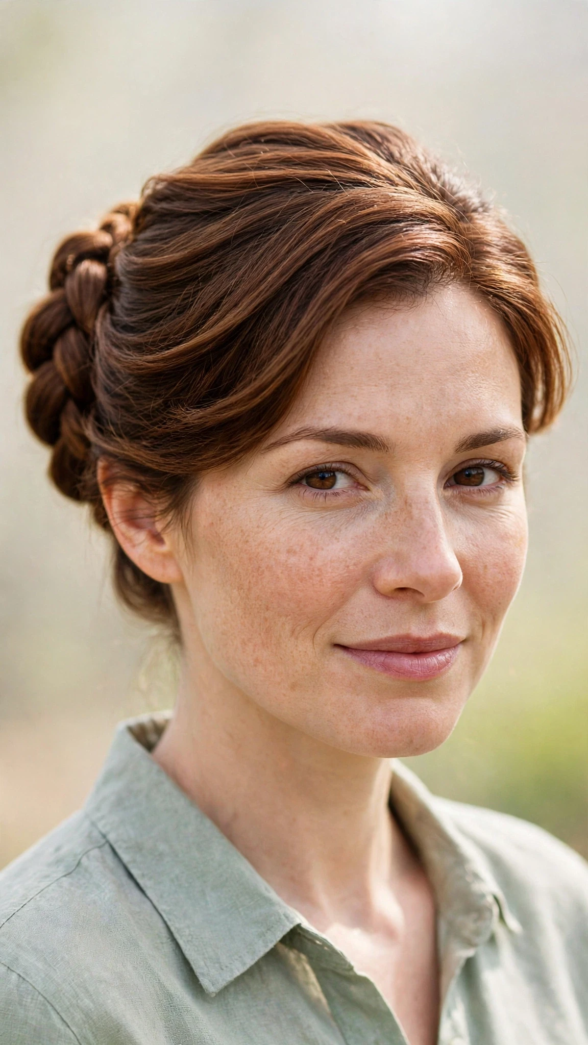 Spring Bun Hairstyles With A Braided Bun For Outdoor Events With Bouncy Volume At The Roots, A Layered Shape That Moves And Warm Chestnut Warmth