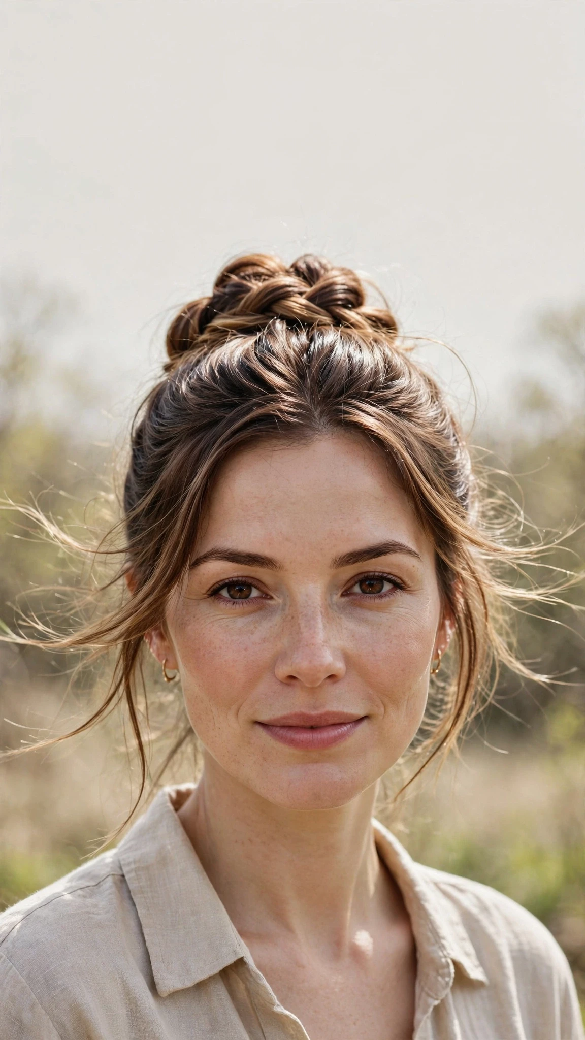 Spring Bun Hairstyles With A Braided Bun For Outdoor Events With Delicate Natural Movement, Subtle Internal Layers And A Glossy Shine Finish