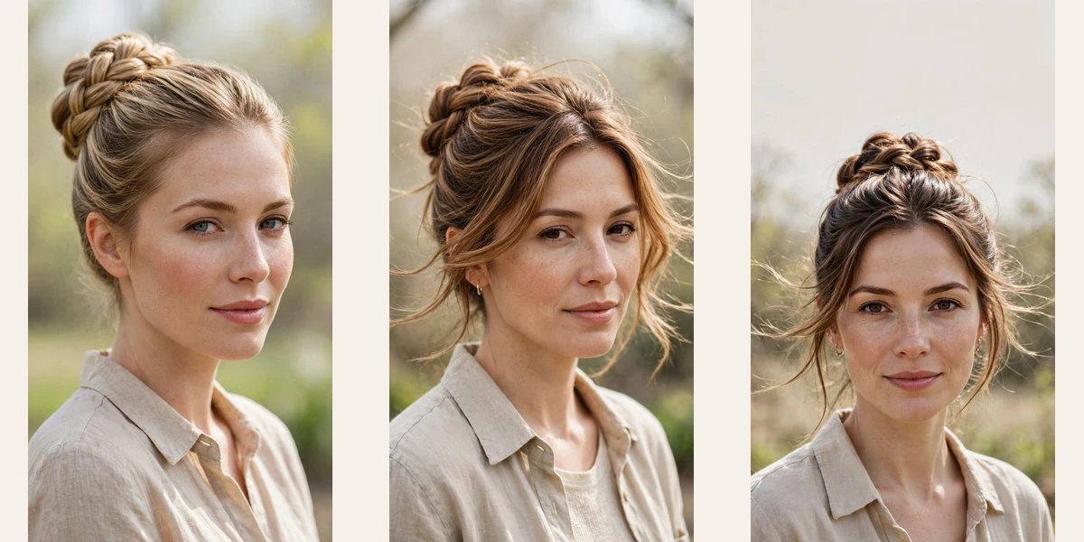 25 spring bun hairstyles with a braided bun for outdoor events