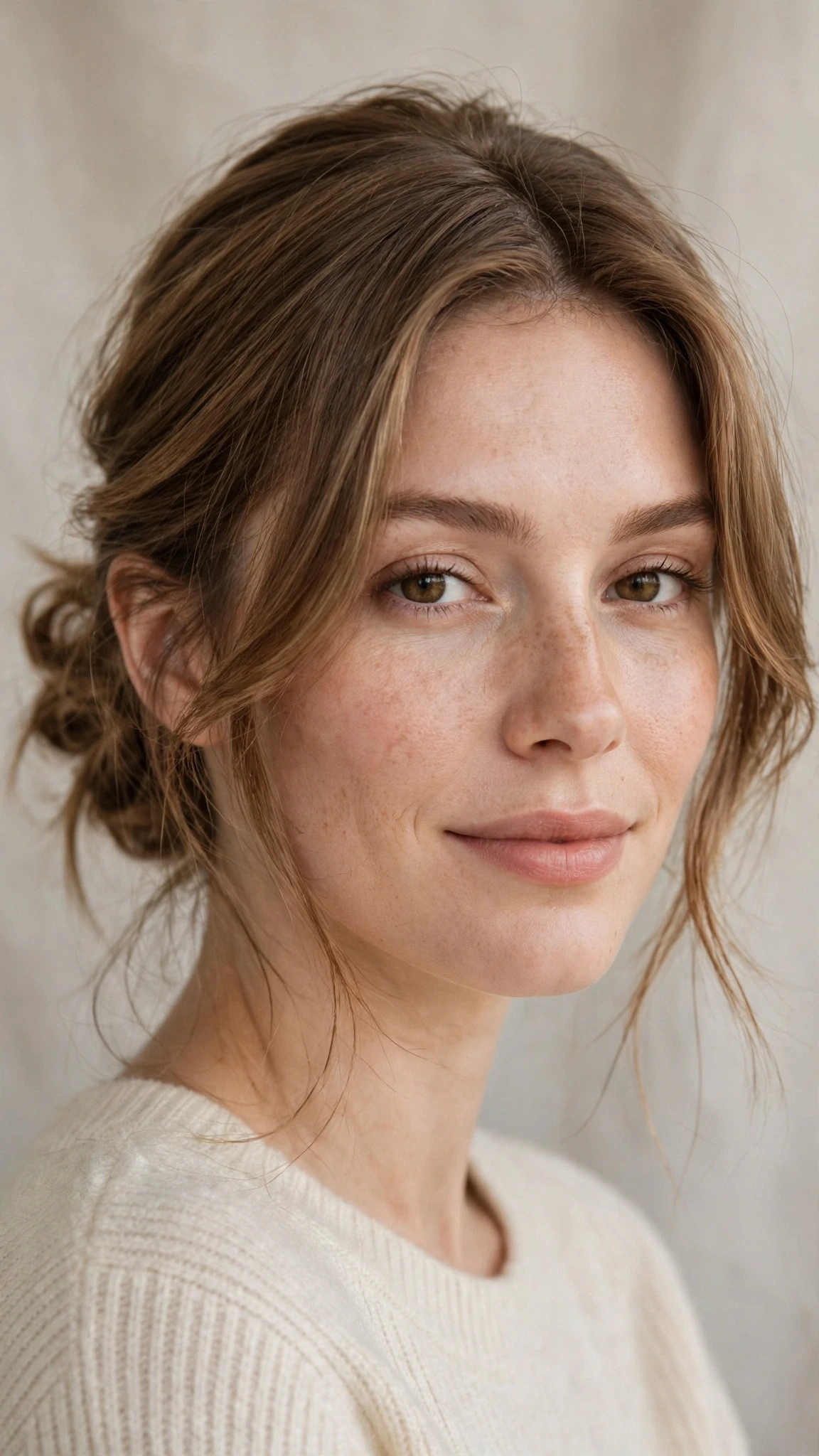 Spring Bun Hairstyles With A Messy Low Bun And Loose Strands With A Polished Blowout, Blunt Ends With Soft Layers And A Fresh Salon Shine