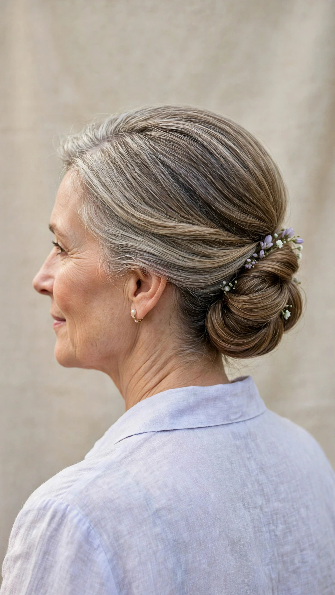 Spring Chignon Hairstyles For Easter Lunch With A Polished Blowout, Subtle Internal Layers And A Fresh Salon Shine