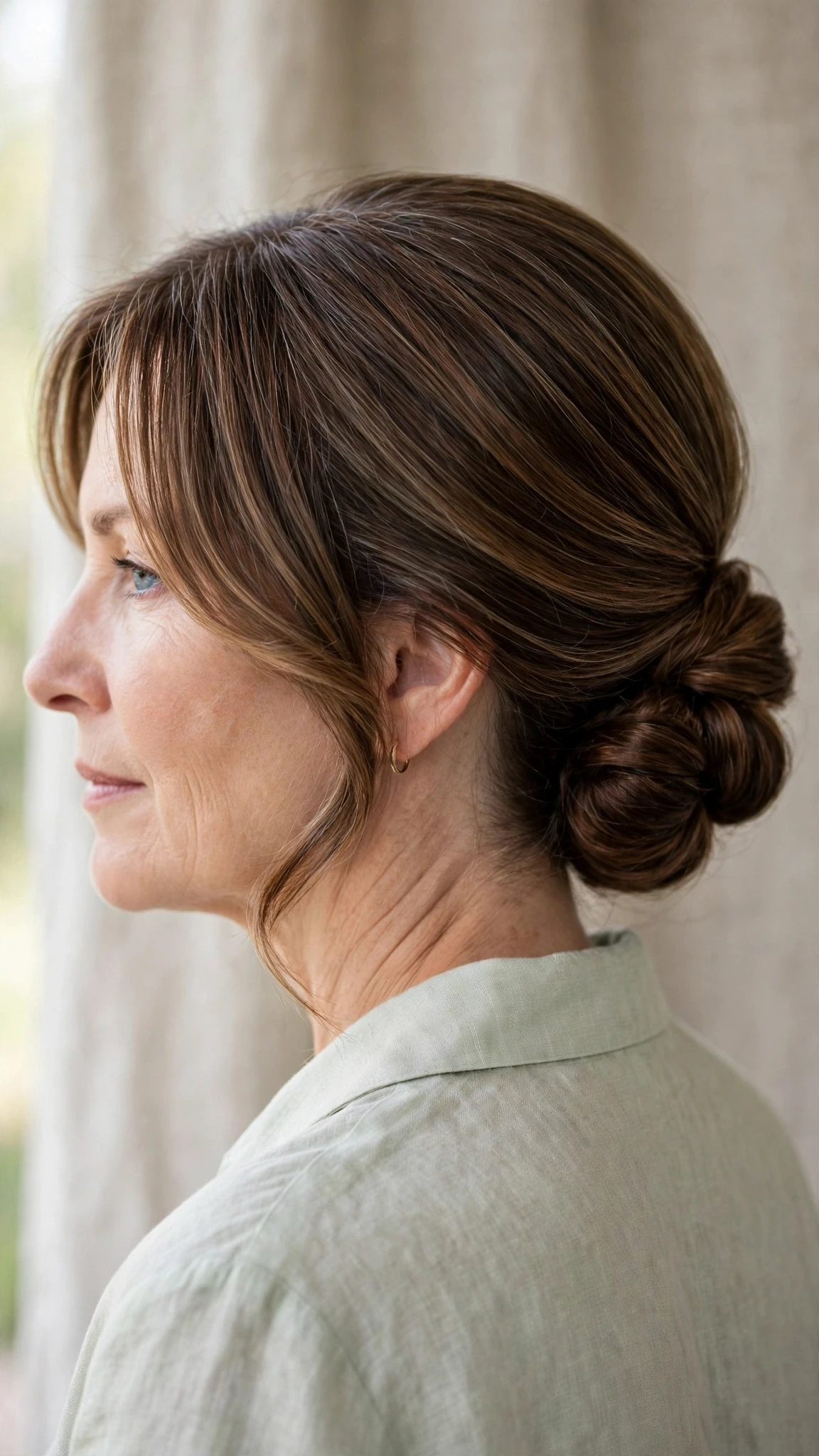 Spring Chignon Hairstyles For Easter Lunch With Smooth Glossy Lengths, Face-Framing Layers And A Fresh Salon Shine