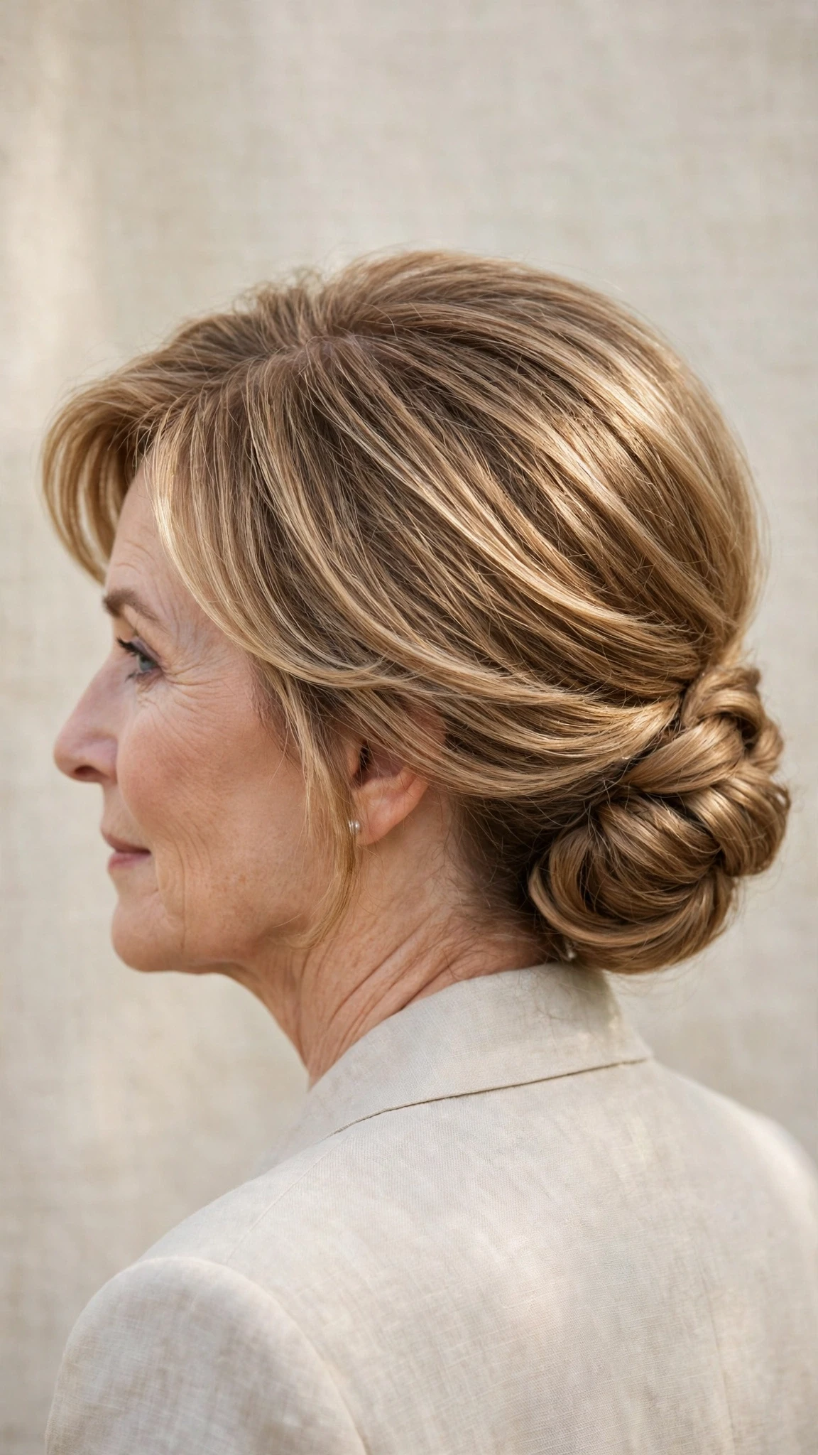 Spring Chignon Hairstyles For Spring Weddings With A Polished Blowout, Blunt Ends With Soft Layers And Soft Golden Pieces