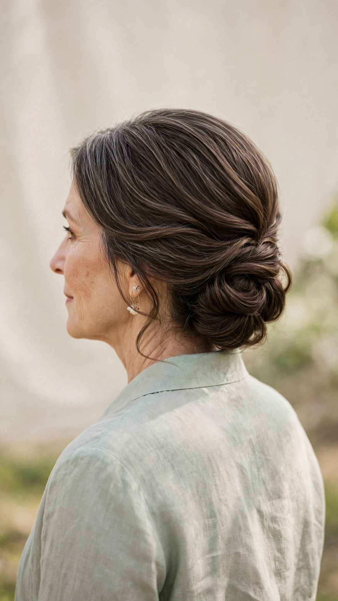 Spring Chignon Hairstyles For Spring Weddings With Smooth Glossy Lengths, A Layered Shape That Moves And Natural Brunette Depth