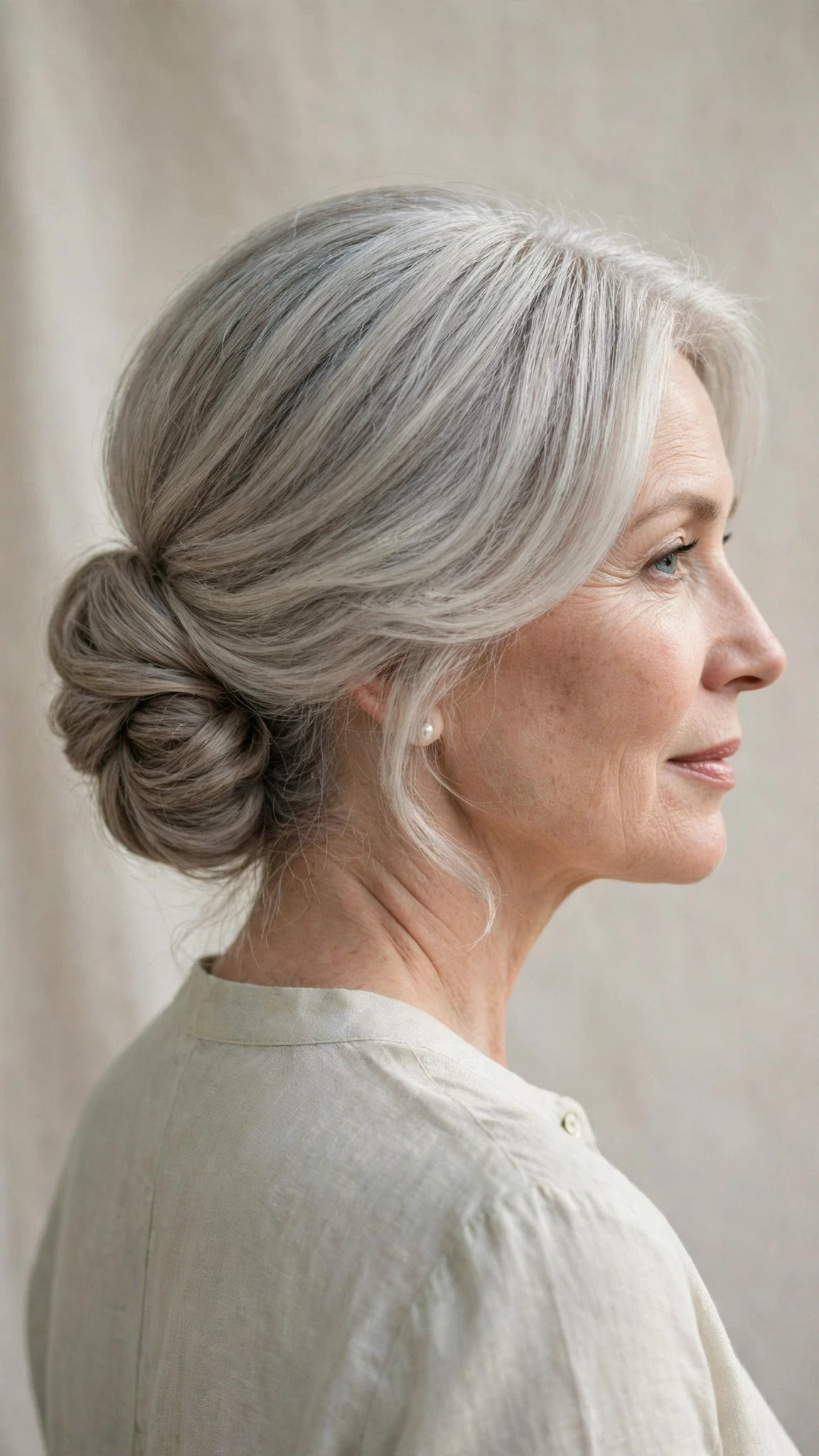 Spring Chignon Hairstyles For Spring Weddings With A Polished Blowout, Long Soft Layers And Cool Ash Softness