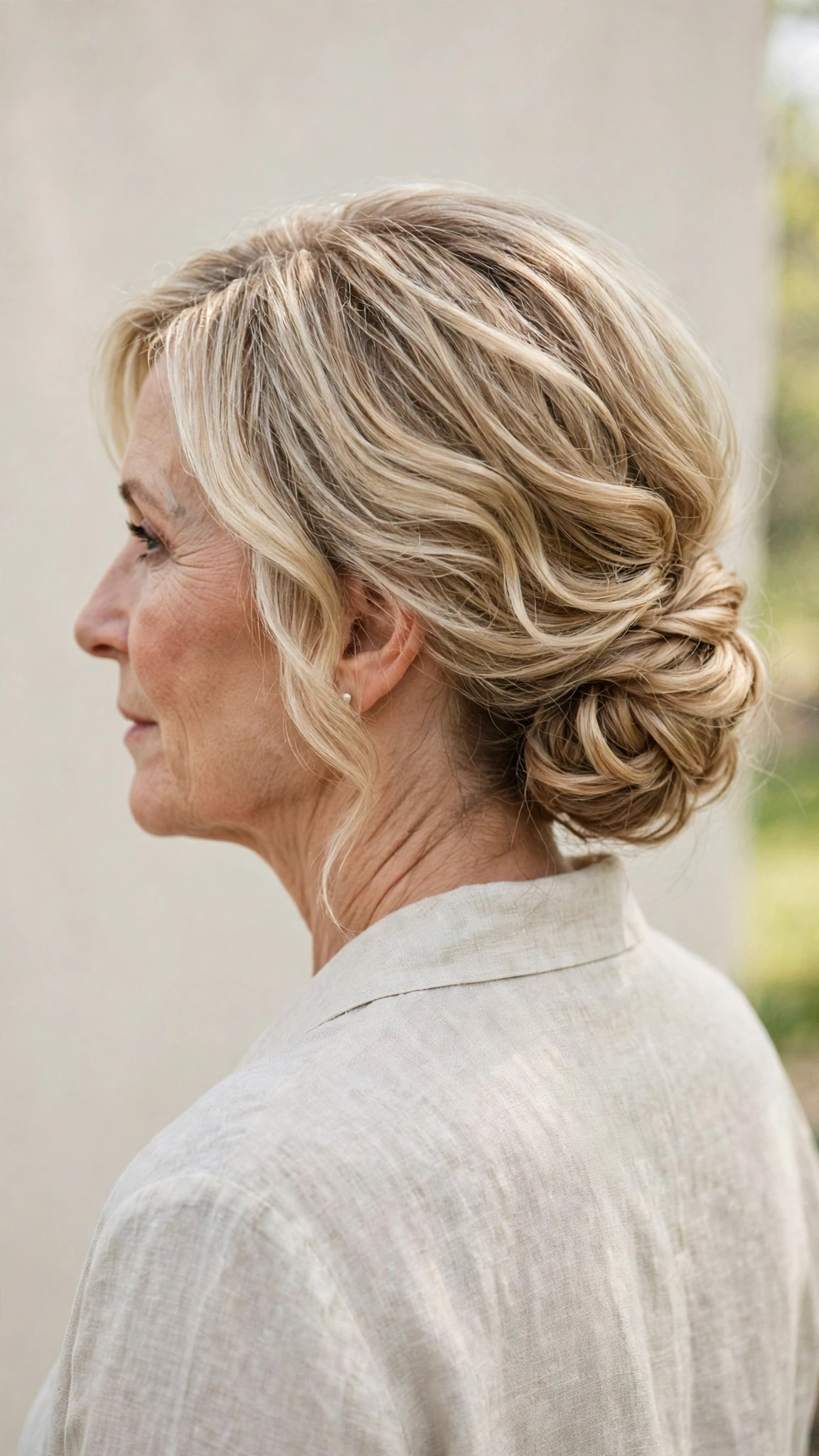 Spring Chignon Hairstyles For Spring Weddings With A Relaxed Lived-In Wave, Subtle Internal Layers And Delicate Blonde Dimension