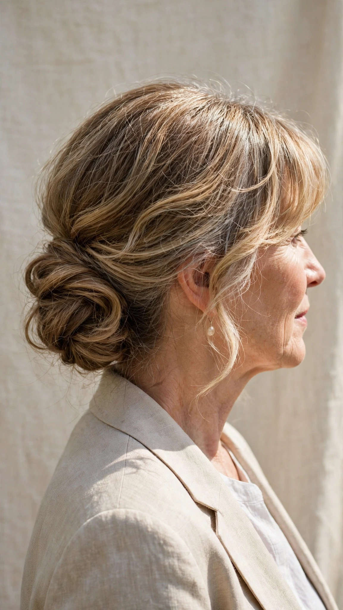 Spring Chignon Hairstyles For Spring Weddings With A Relaxed Lived-In Wave, Curtain Pieces And Sunlit Dimension