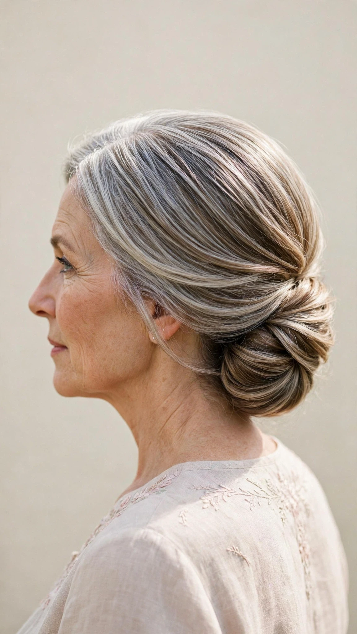 Spring Chignon Hairstyles For Spring Weddings With Smooth Glossy Lengths, A Layered Shape That Moves And Silver-Blended Brightness