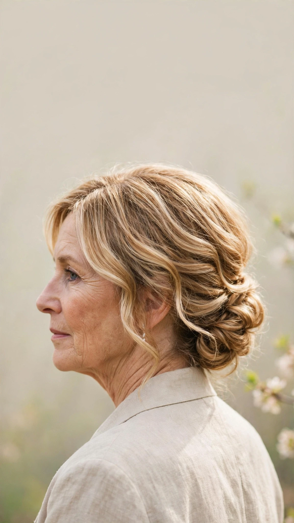 Spring Chignon Hairstyles For Spring Weddings With A Relaxed Lived-In Wave, Subtle Internal Layers And Honey Blonde Shine