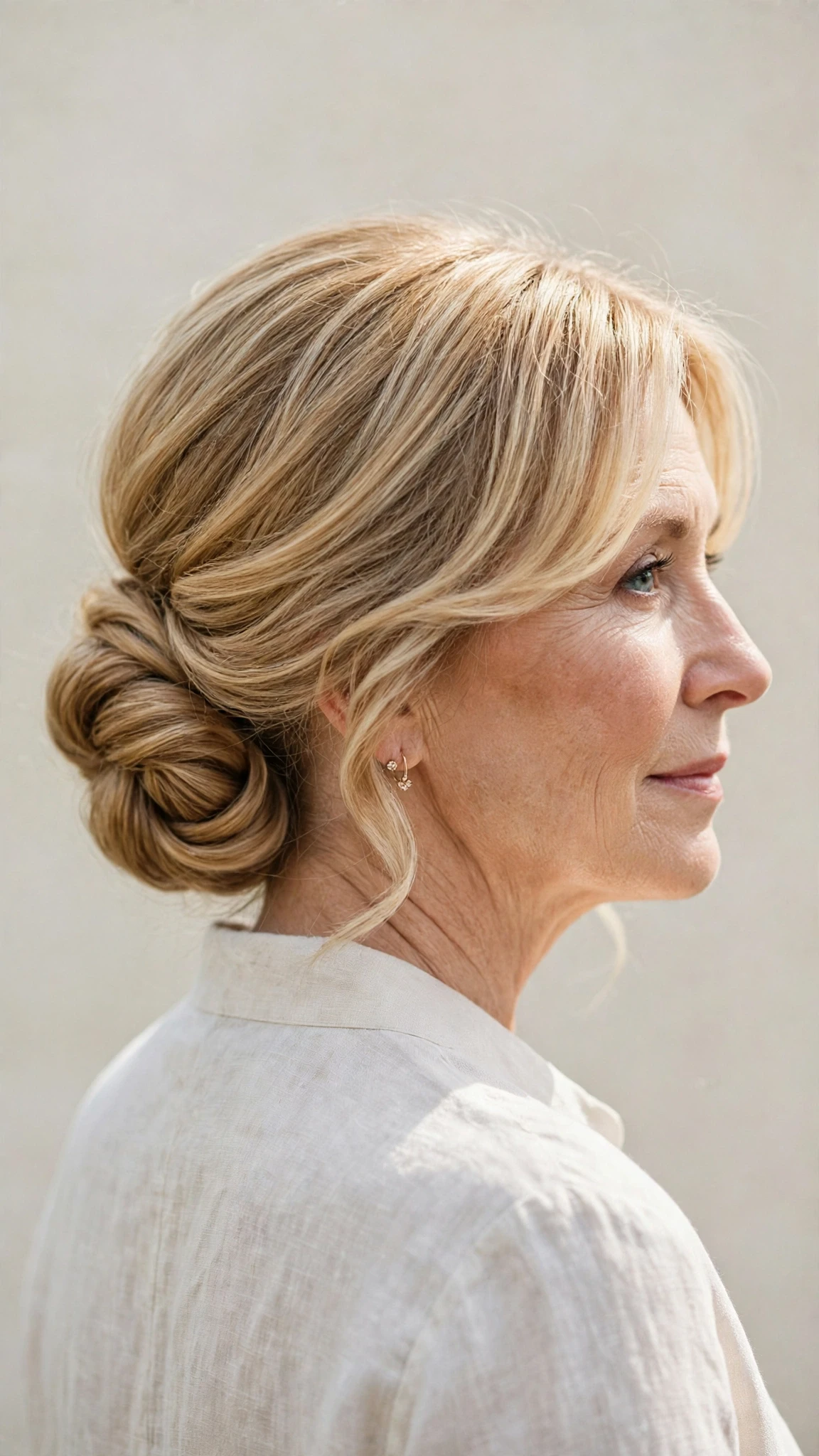 Spring Chignon Hairstyles For Spring Weddings With Soft Waves, Face-Framing Layers And Honey Blonde Shine