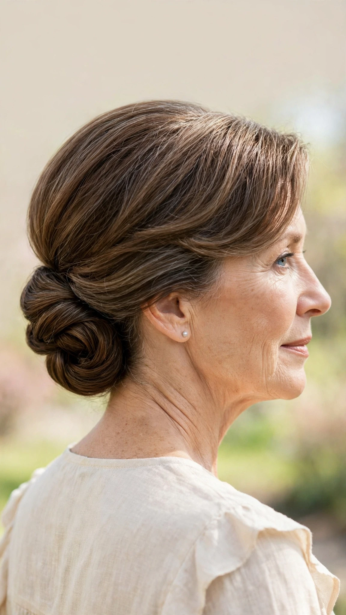 Spring Chignon Hairstyles For Spring Weddings With A Polished Blowout, Blunt Ends With Soft Layers And A Fresh Salon Shine