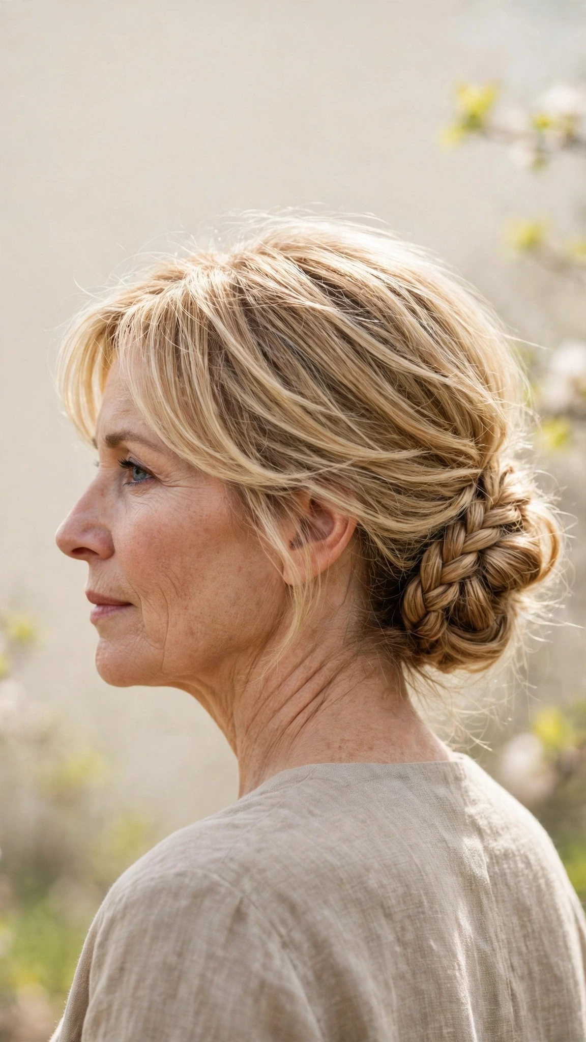 Spring Chignon Hairstyles With A Braided Detail With Airy Feathered Movement, Subtle Internal Layers And Honey Blonde Shine