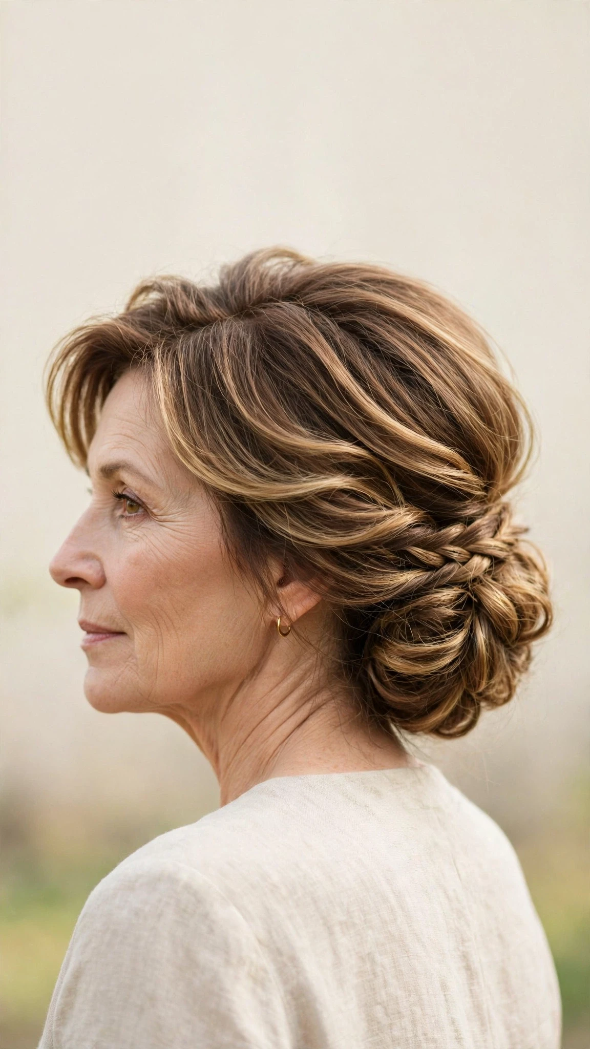 Spring Chignon Hairstyles With A Braided Detail With Bouncy Volume At The Roots, Graduated Layers And Soft Golden Pieces
