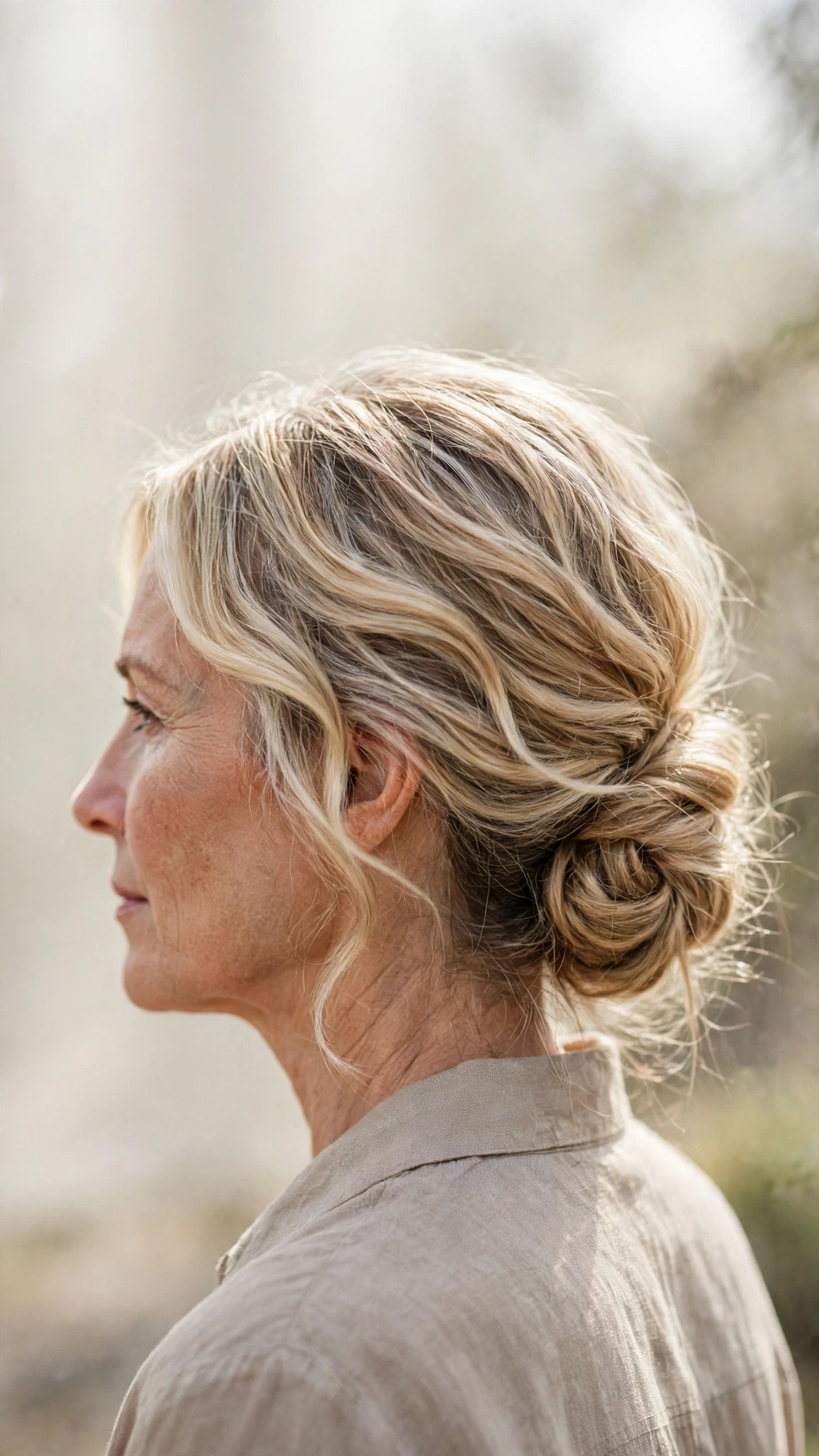Spring Chignon Hairstyles With A Soft Low Bun With A Relaxed Lived-In Wave, Subtle Internal Layers And Delicate Blonde Dimension