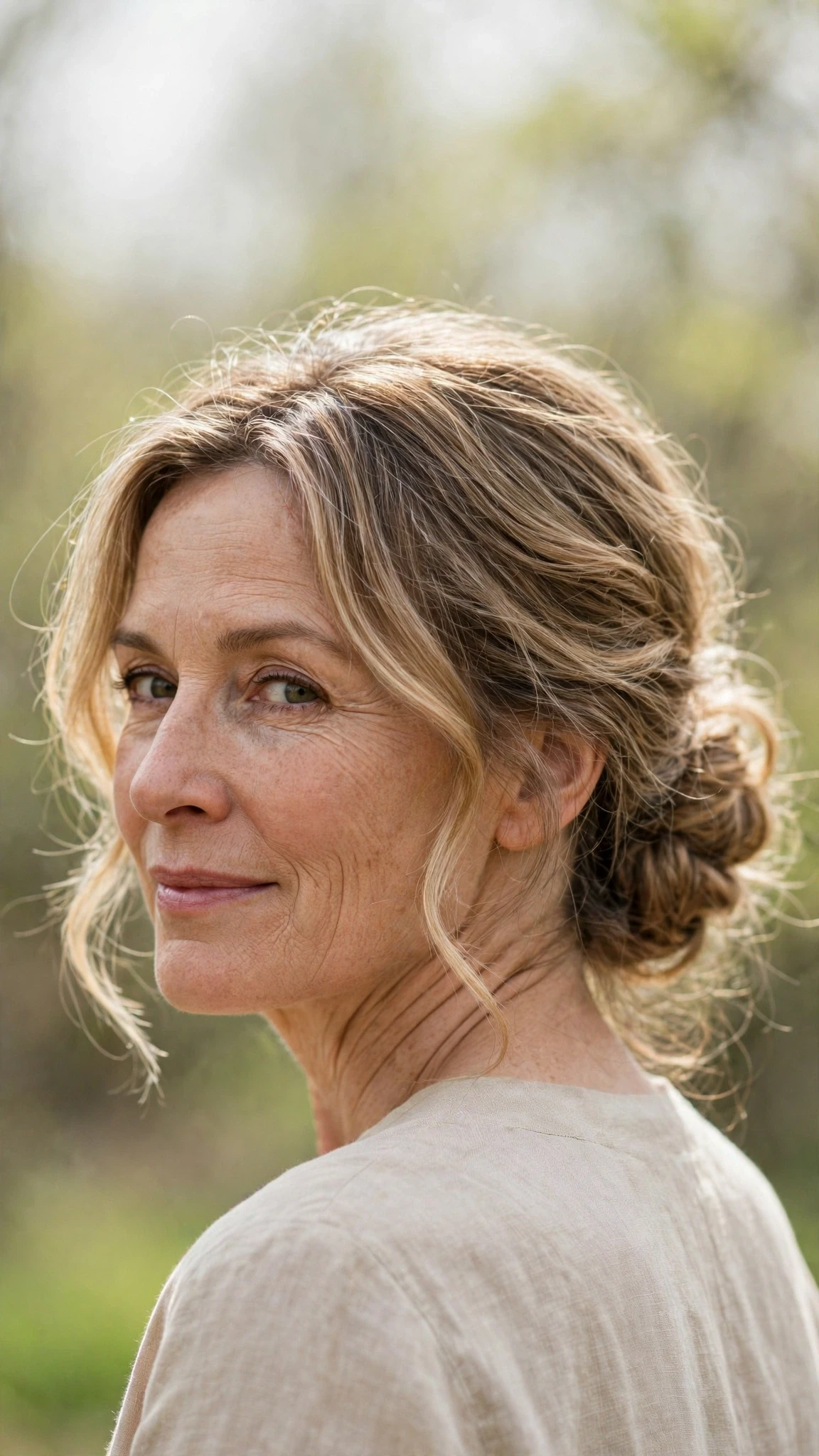 Spring Chignon Hairstyles With A Soft Low Bun With A Relaxed Lived-In Wave, Wispy Pieces Around The Face And Soft Golden Pieces