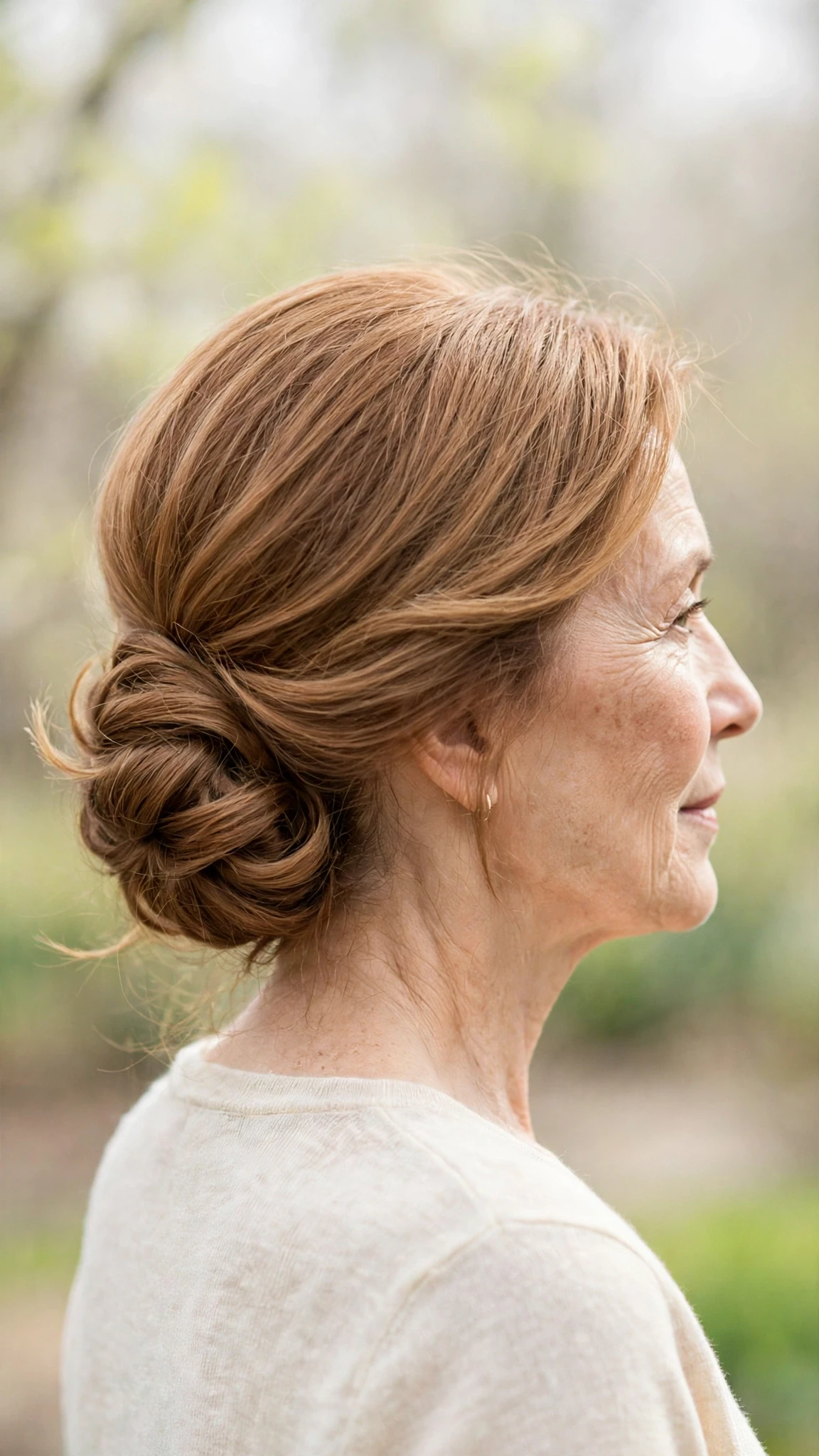 18 Spring chignon hairstyles for women over 50 with fine hair and volume That Are Chic, Fresh and Flattering 9 Spring Chignon Hairstyles With Fine Hair And Volume With Smooth Glossy Lengths, Feathered Ends And Warm Caramel Tones