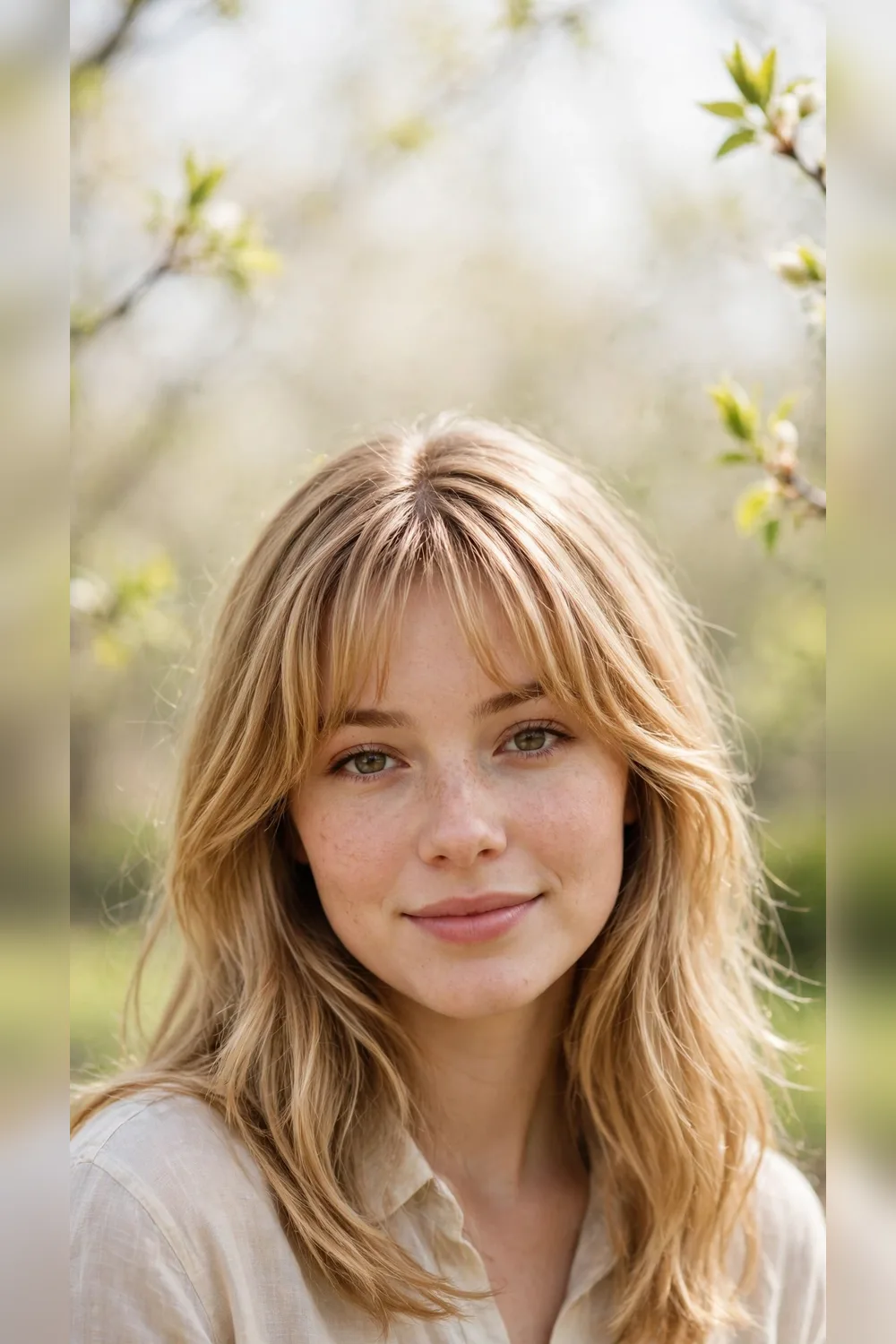 Spring Curtain Bang Hairstyles With a Piecey Fringe