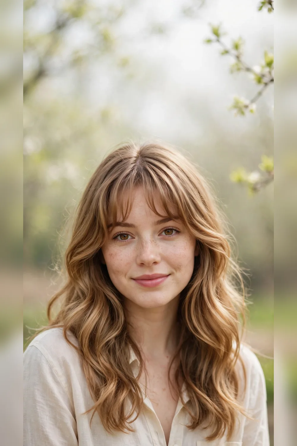 Spring Curtain Bang Hairstyles With a Rounded Silhouette