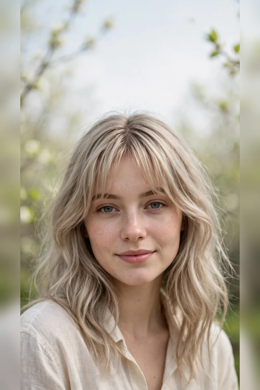 Spring Curtain Bang Hairstyles With Air-Dried Texture