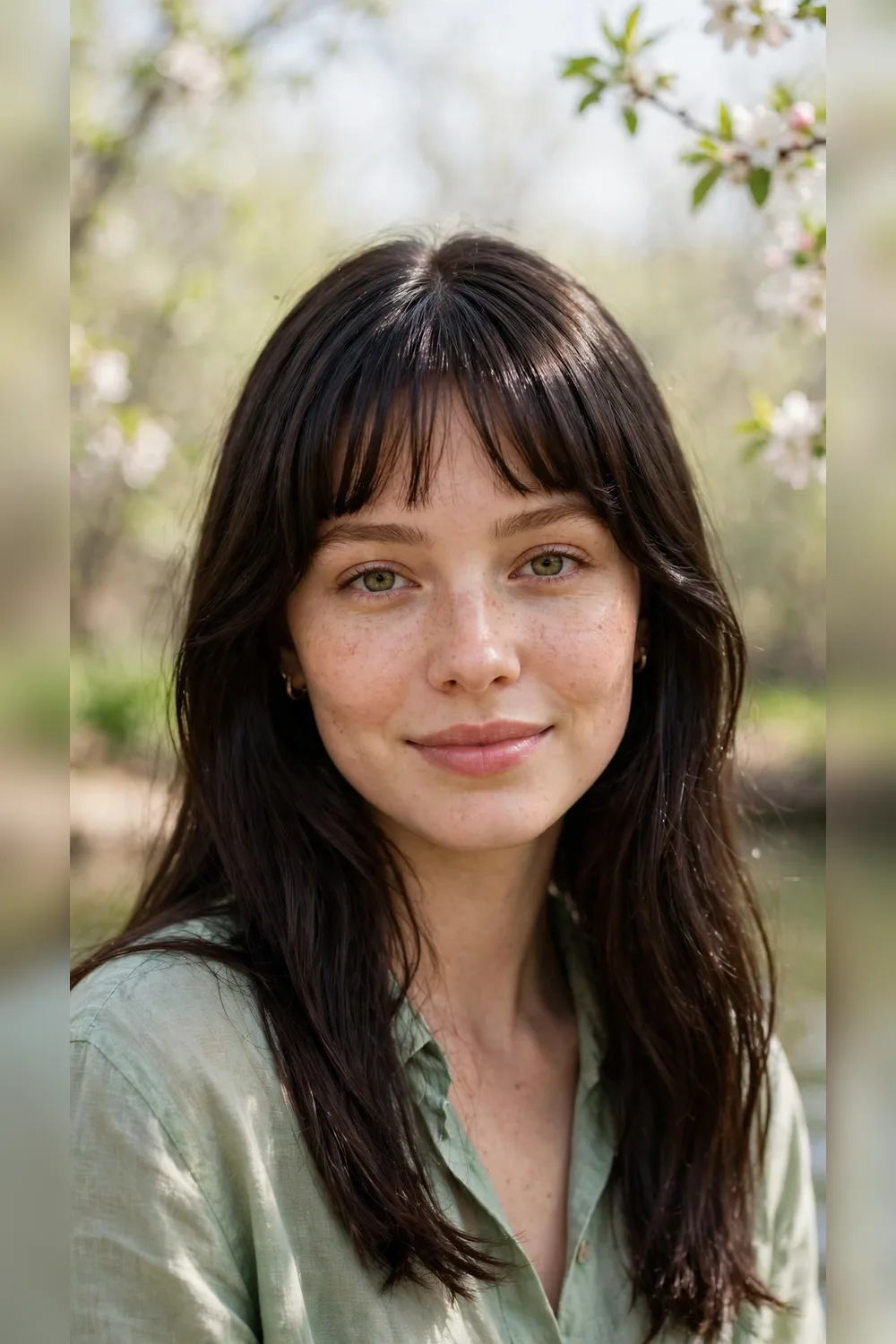 Spring Curtain Bang Hairstyles With a Blunt Perimeter