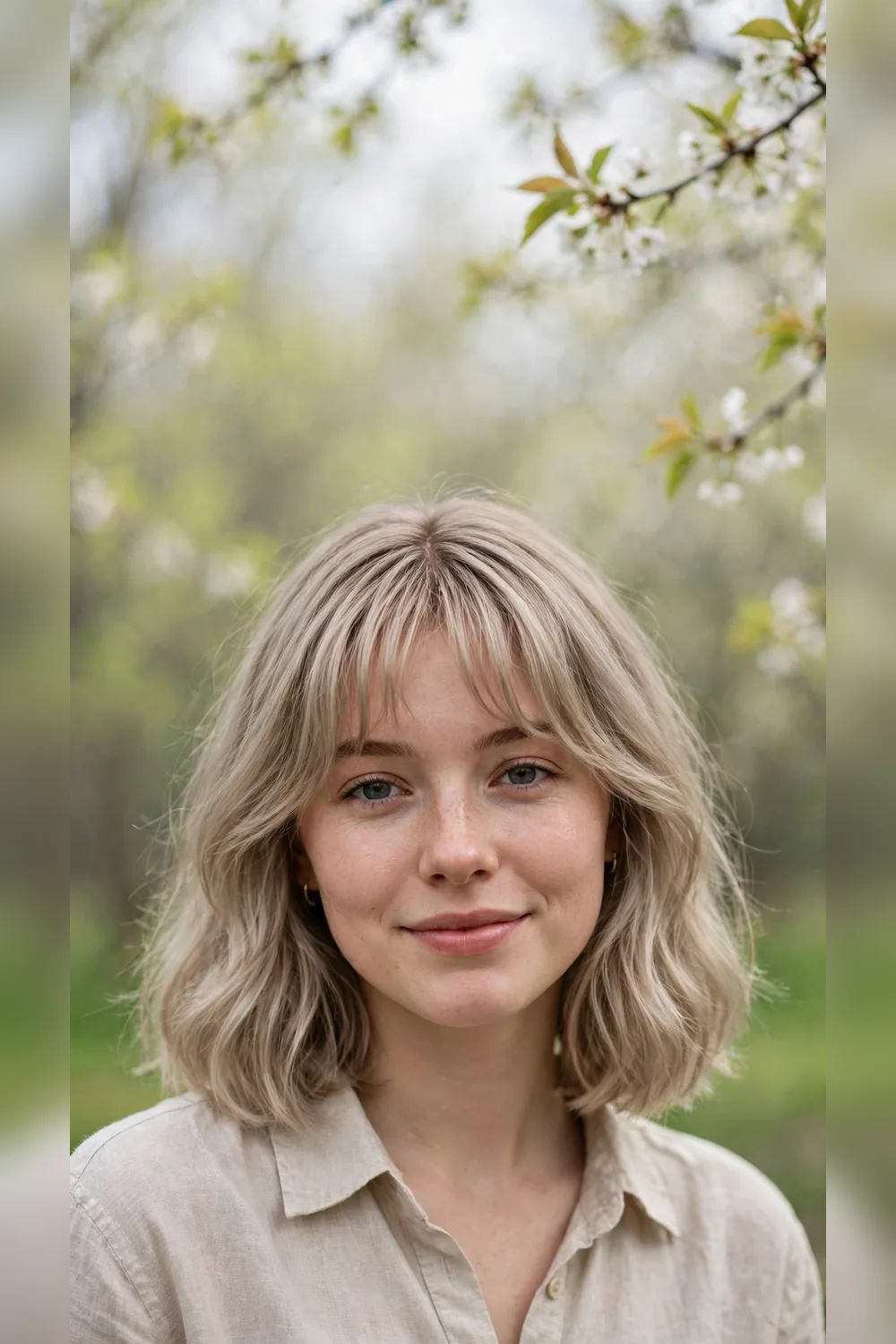 Spring Curtain Bang Hairstyles With a Lob Finish