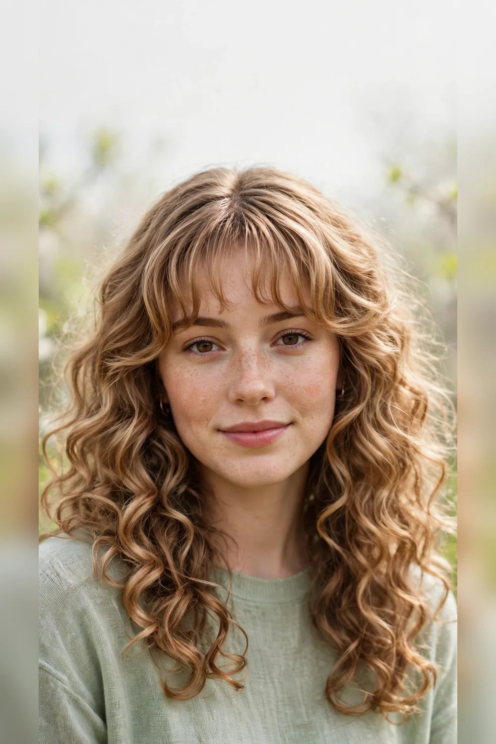 50 Spring Curtain Bang Hairstyles for Women in Their 20s with Long Layers That Feel Fresh, Flattering and Easy to Wear 36 Spring Curtain Bang Hairstyles With Soft Curls