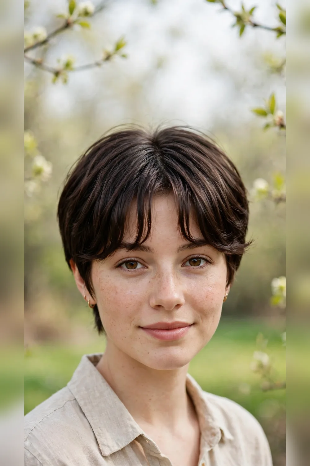 50 Spring Curtain Bang Hairstyles for Women in Their 20s with Long Layers That Feel Fresh, Flattering and Easy to Wear 43 Spring Curtain Bang Hairstyles With a Pixie Crop