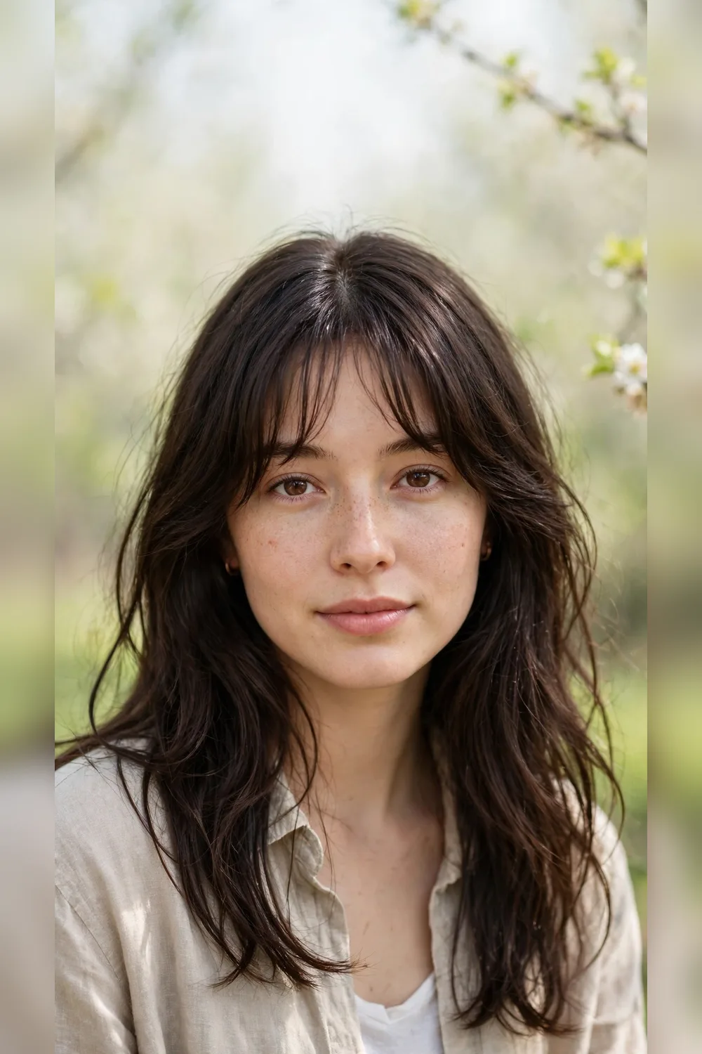 Spring Curtain Bangs With Air-Dried Texture