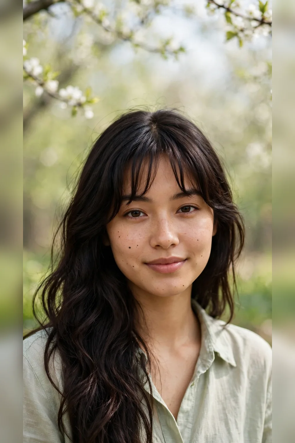 Spring Curtain Bangs With an Asymmetric Edge