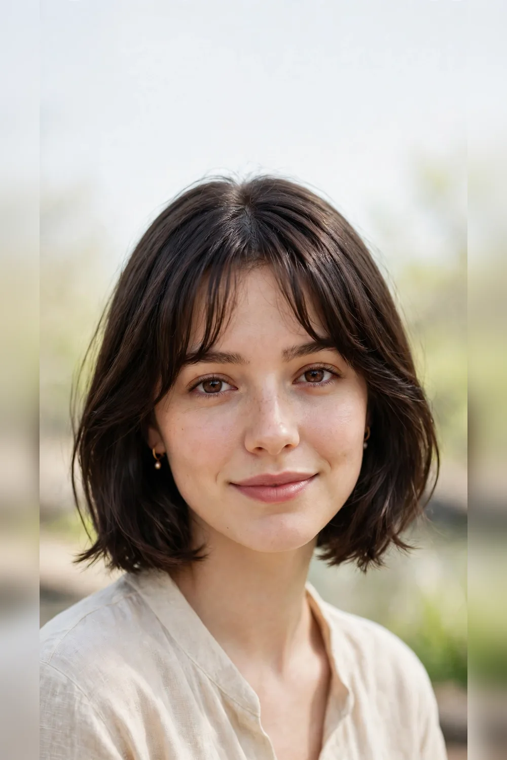 Spring Curtain Bangs With a Chin-Length Shape