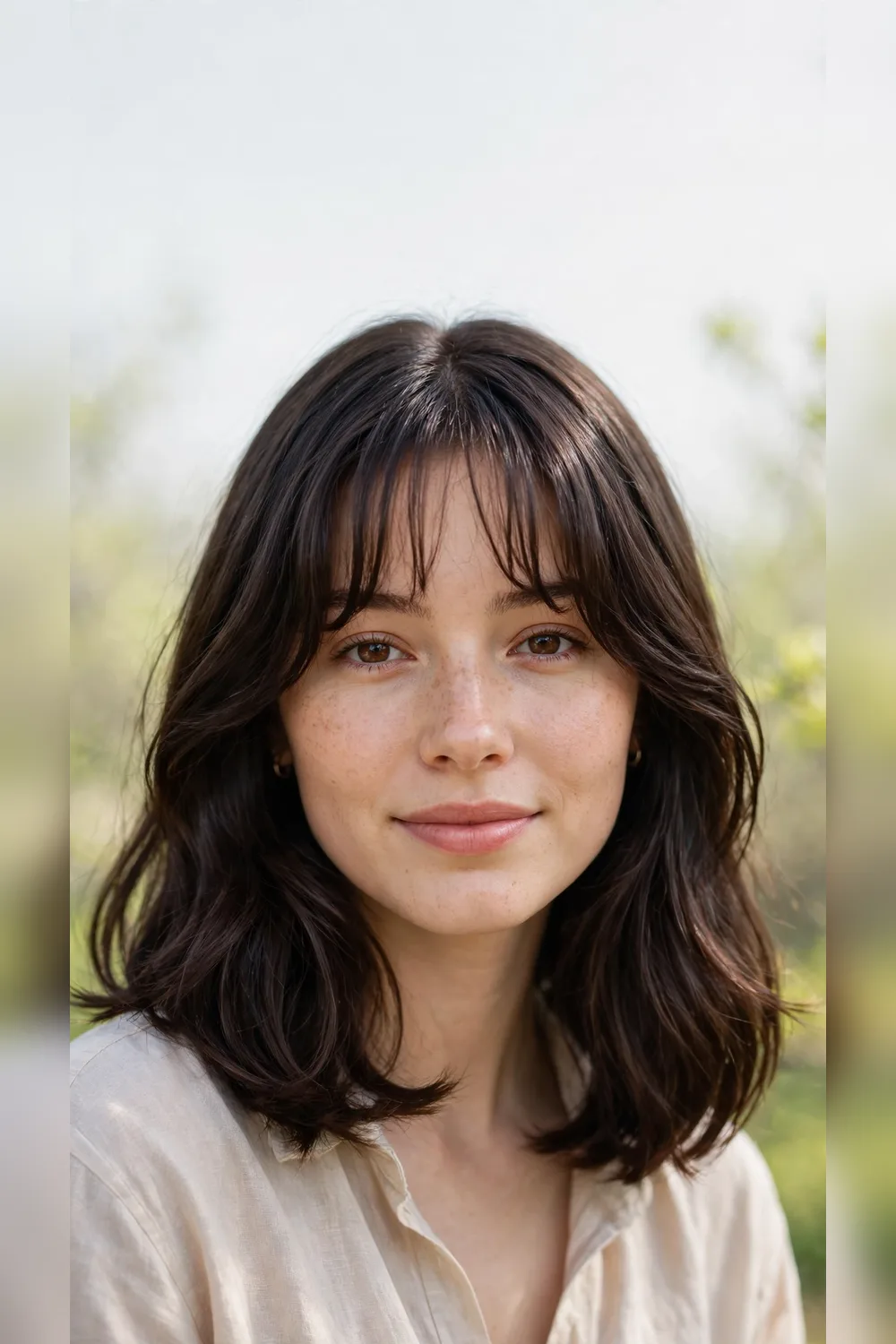 Spring Curtain Bangs With a Lob Finish
