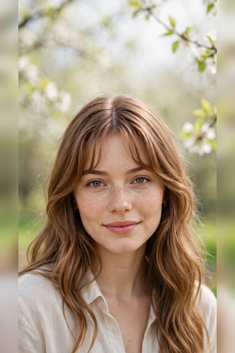 Spring Curtain Bangs With a Centre Part