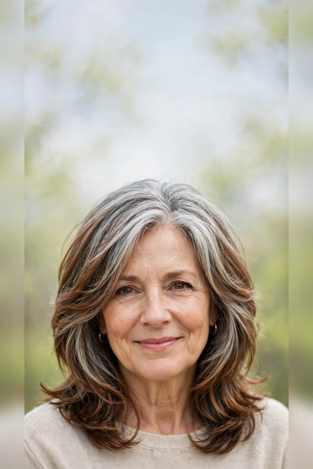 Spring Layered Haircuts With Natural Grey Shine
