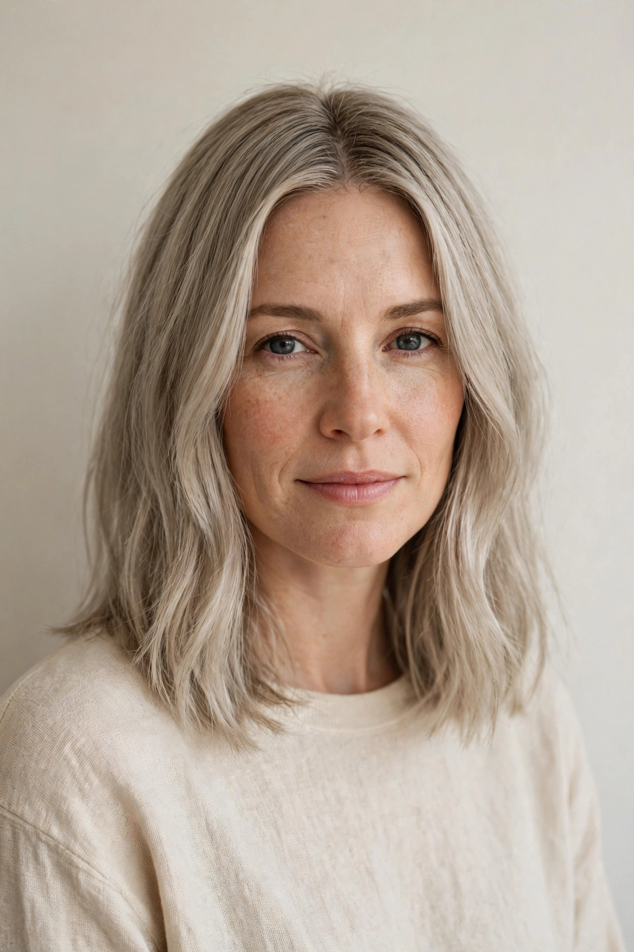 Ash Blonde Blunt Long Bob