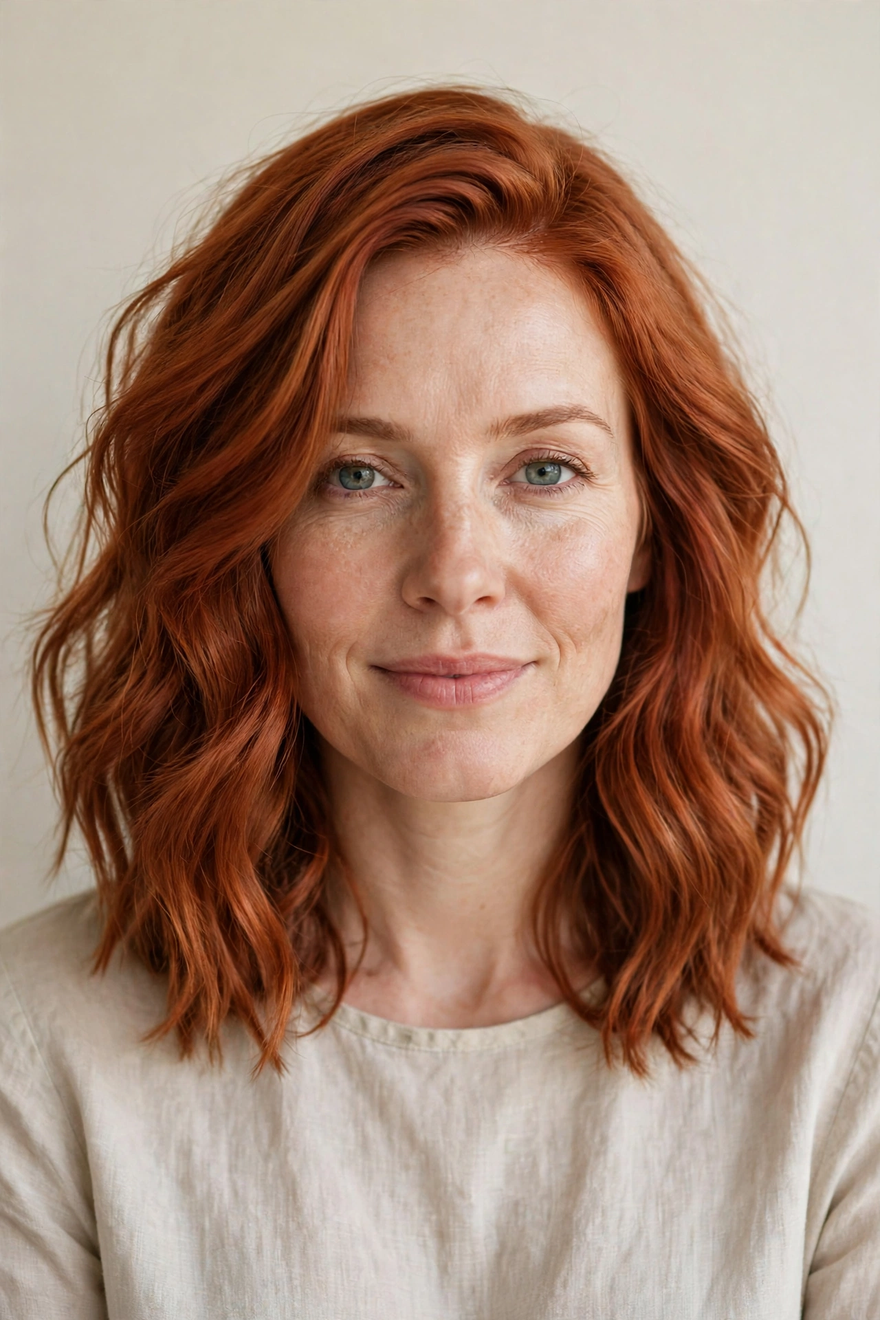 Copper Red Warm Long Bob