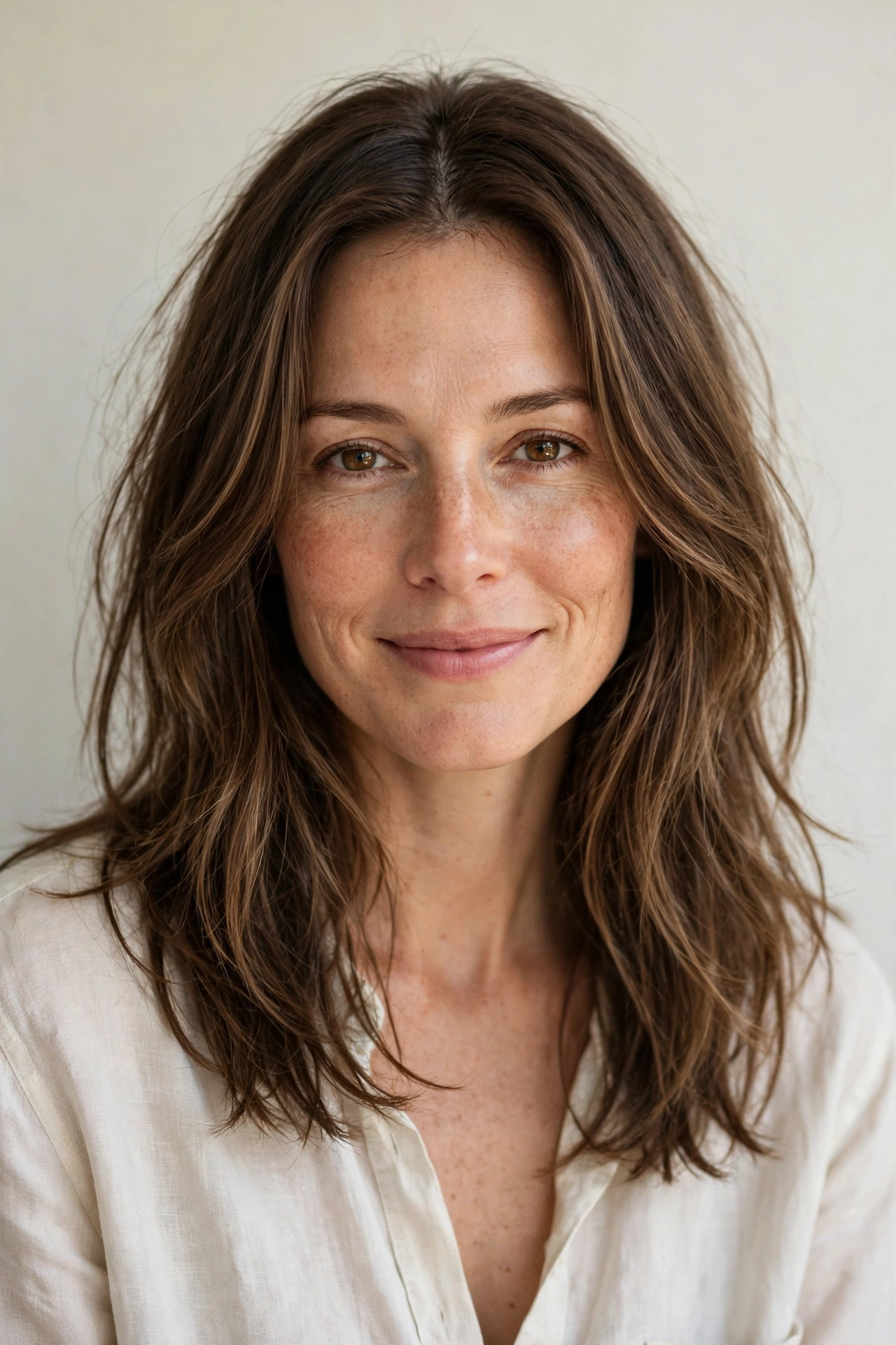 Medium Brown Face-Frame Long Bob