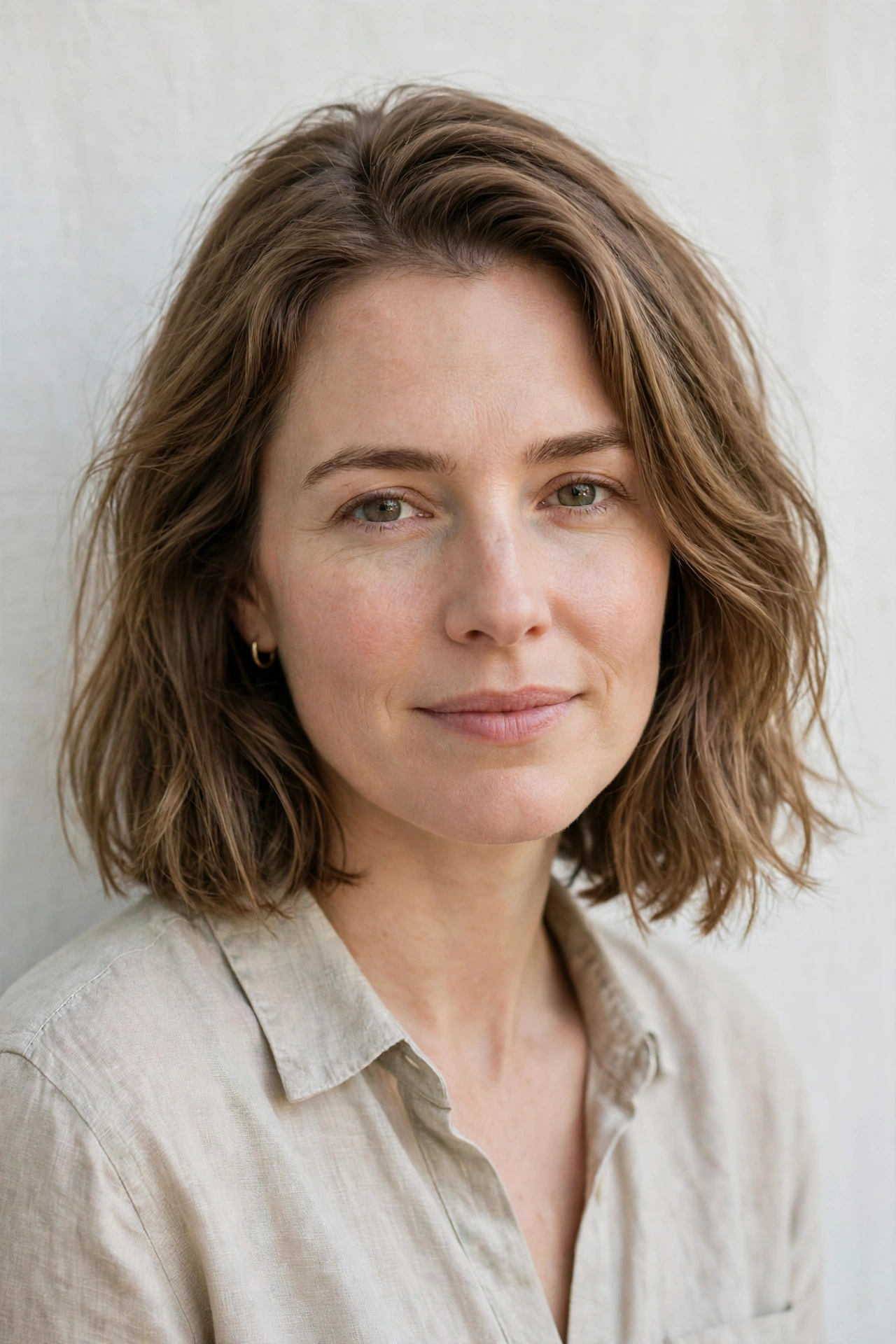 Light Brown Natural Long Bob