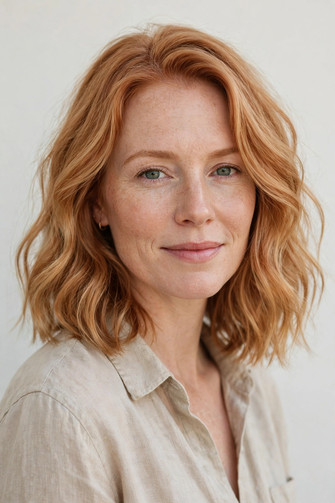 Strawberry Blonde Soft Long Bob
