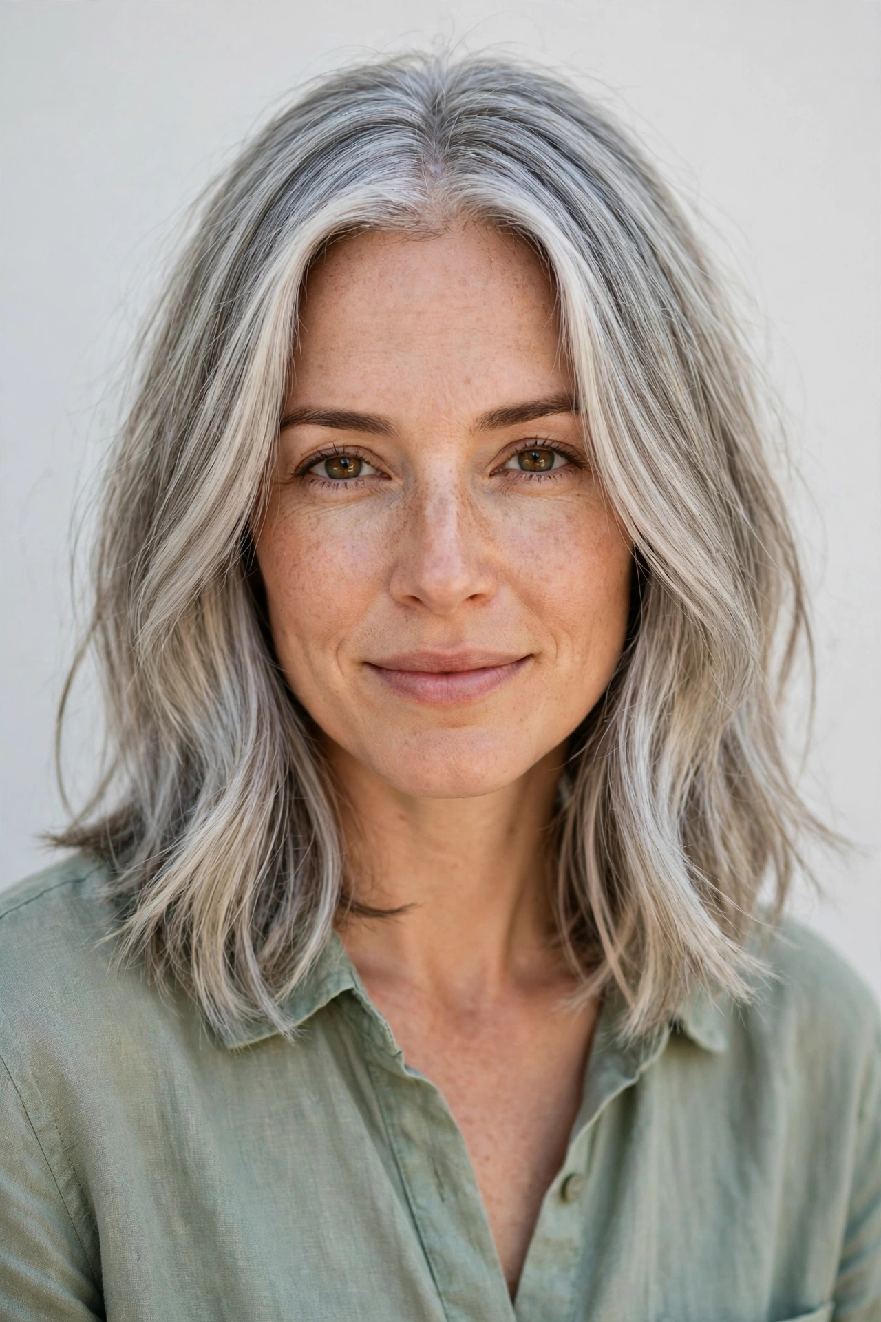 Silver Blended Elegant Long Bob