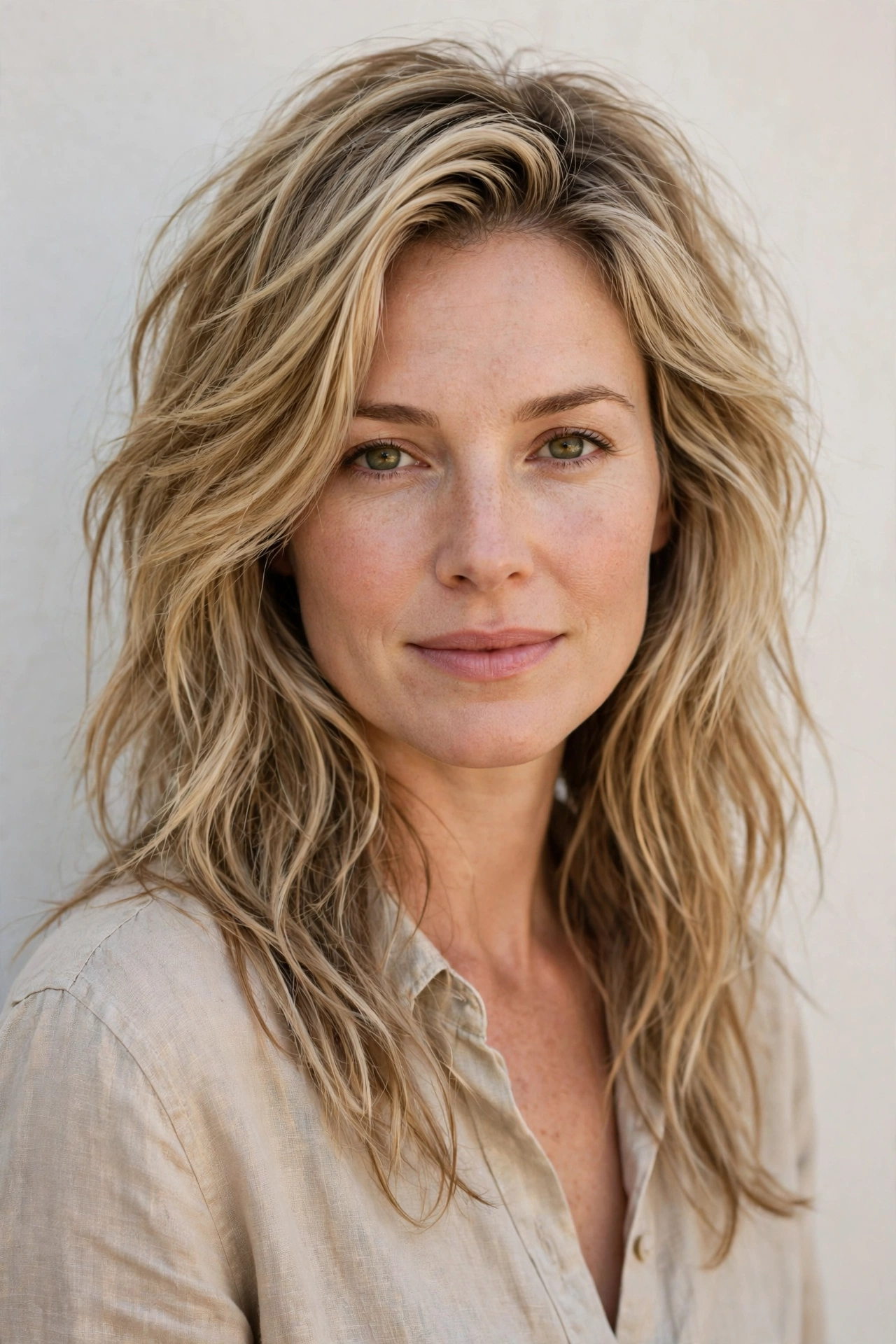 Sandy Blonde Layered Cut