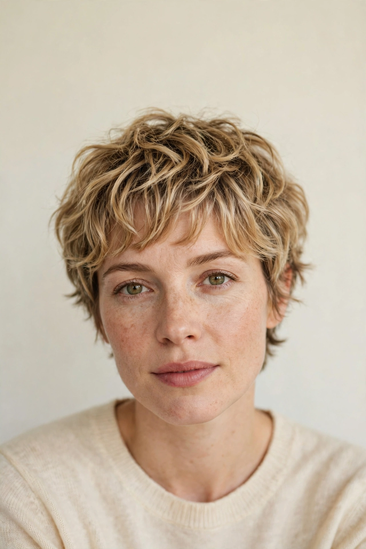 Dark Blonde Textured Wash and Go Pixie