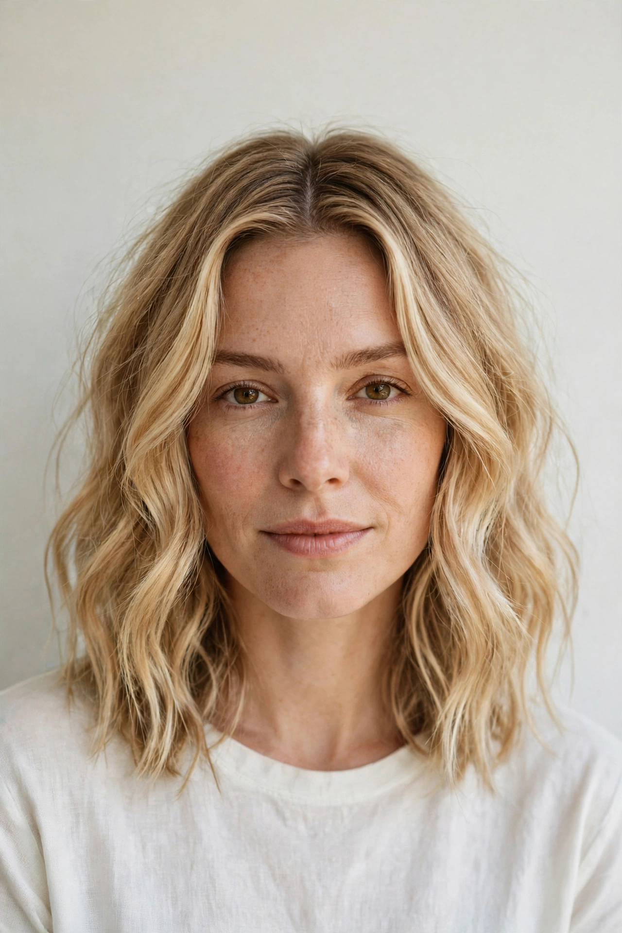 Honey Blonde Shoulder-Length Wash and Go Waves