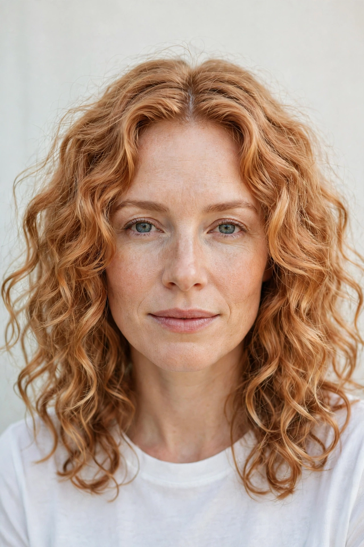 Strawberry Blonde Shoulder-Length Wash and Go Curls