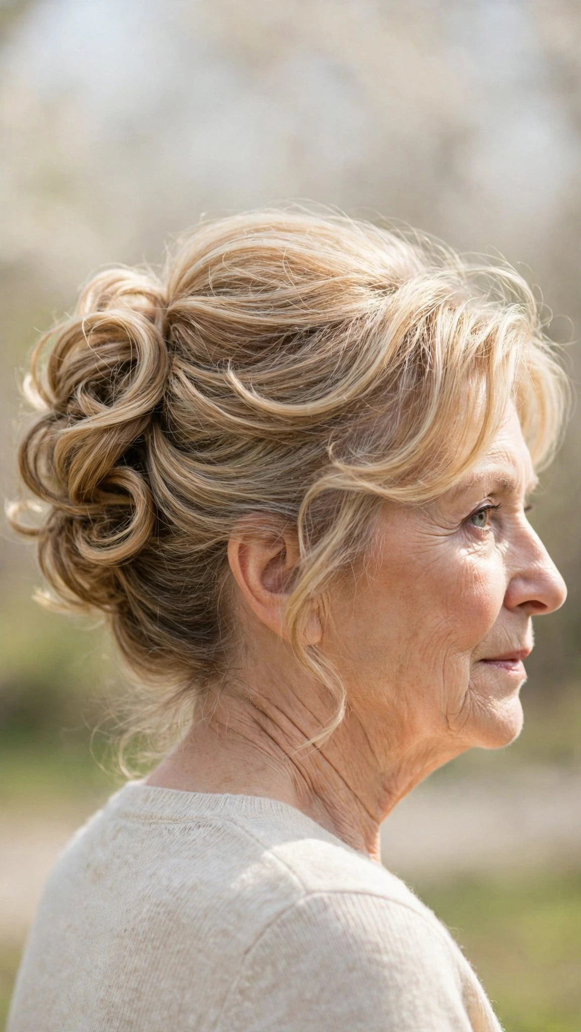 30 Spring updos for women over 70 with a soft bun and gentle volume That Are Chic, Fresh and Flattering 19 Spring Updos With A Soft Bun And Gentle Volume With Soft Bends And Flicked Ends, Subtle Internal Layers And Honey Blonde Shine