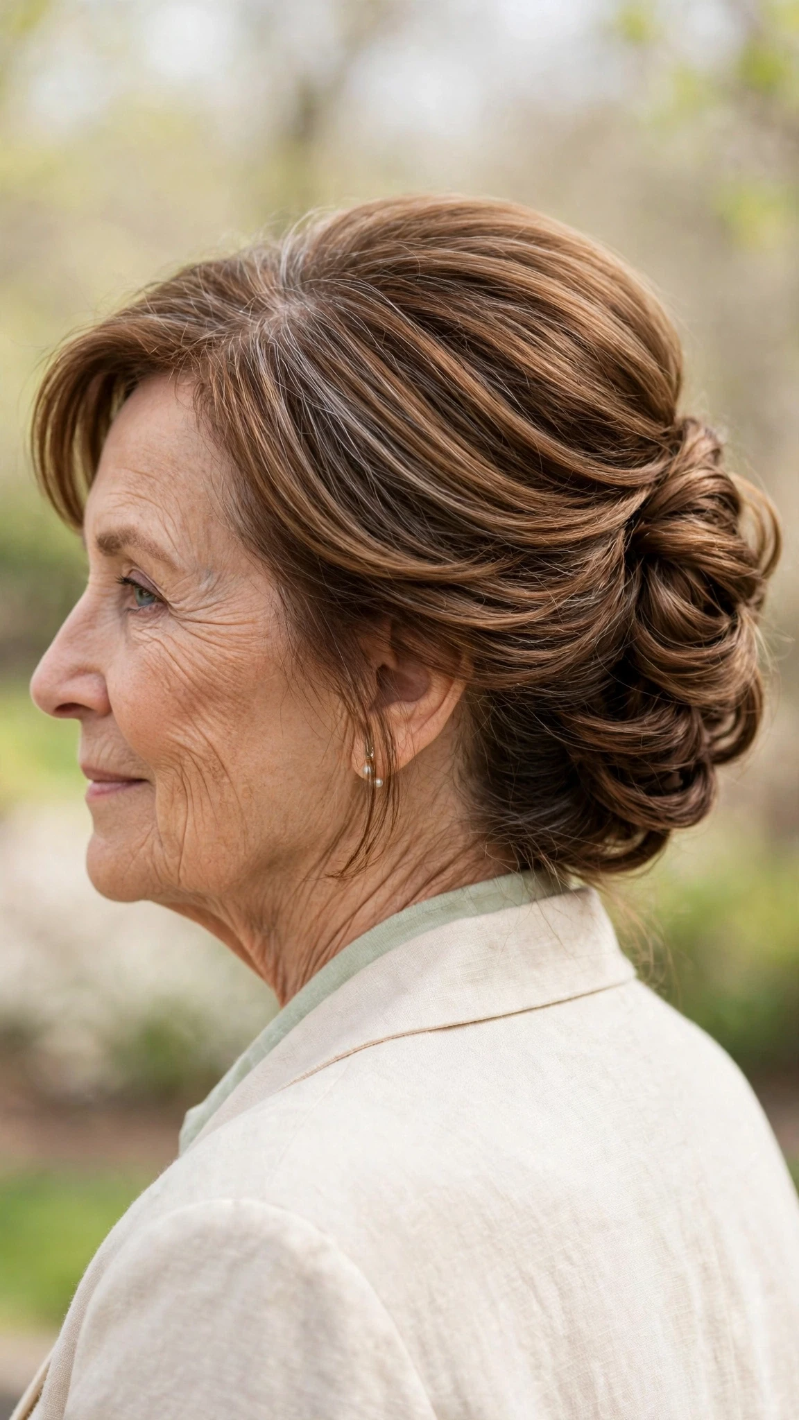 30 Spring updos for women over 70 with a soft bun and gentle volume That Are Chic, Fresh and Flattering 25 Spring Updos With A Soft Bun And Gentle Volume With A Sleek Straight Finish, Blunt Ends With Soft Layers And Warm Chestnut Warmth