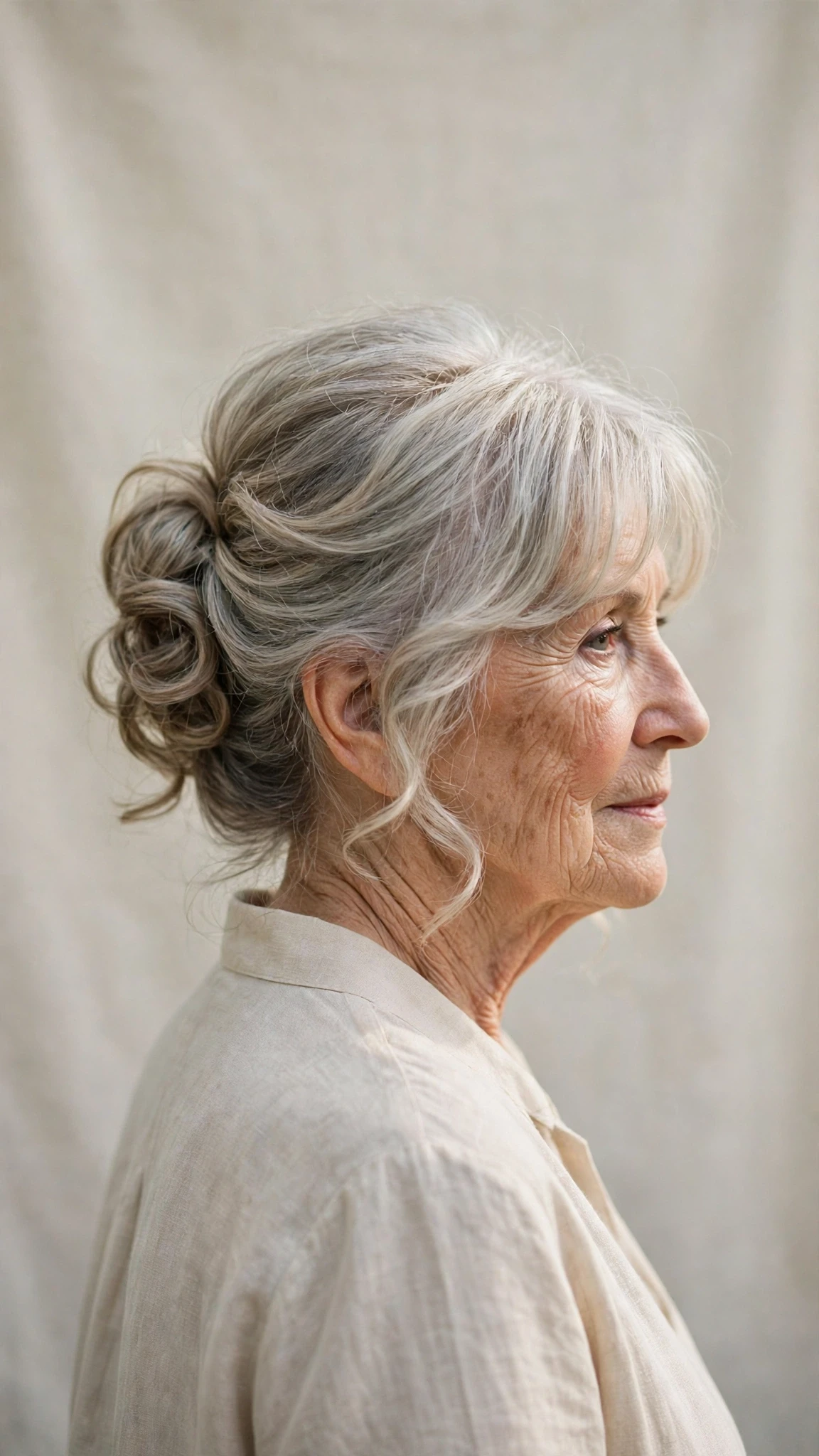 30 Spring updos for women over 70 with a soft bun and gentle volume That Are Chic, Fresh and Flattering 27 Spring Updos With A Soft Bun And Gentle Volume With Soft Bends And Flicked Ends, Curtain Pieces And Cool Ash Softness