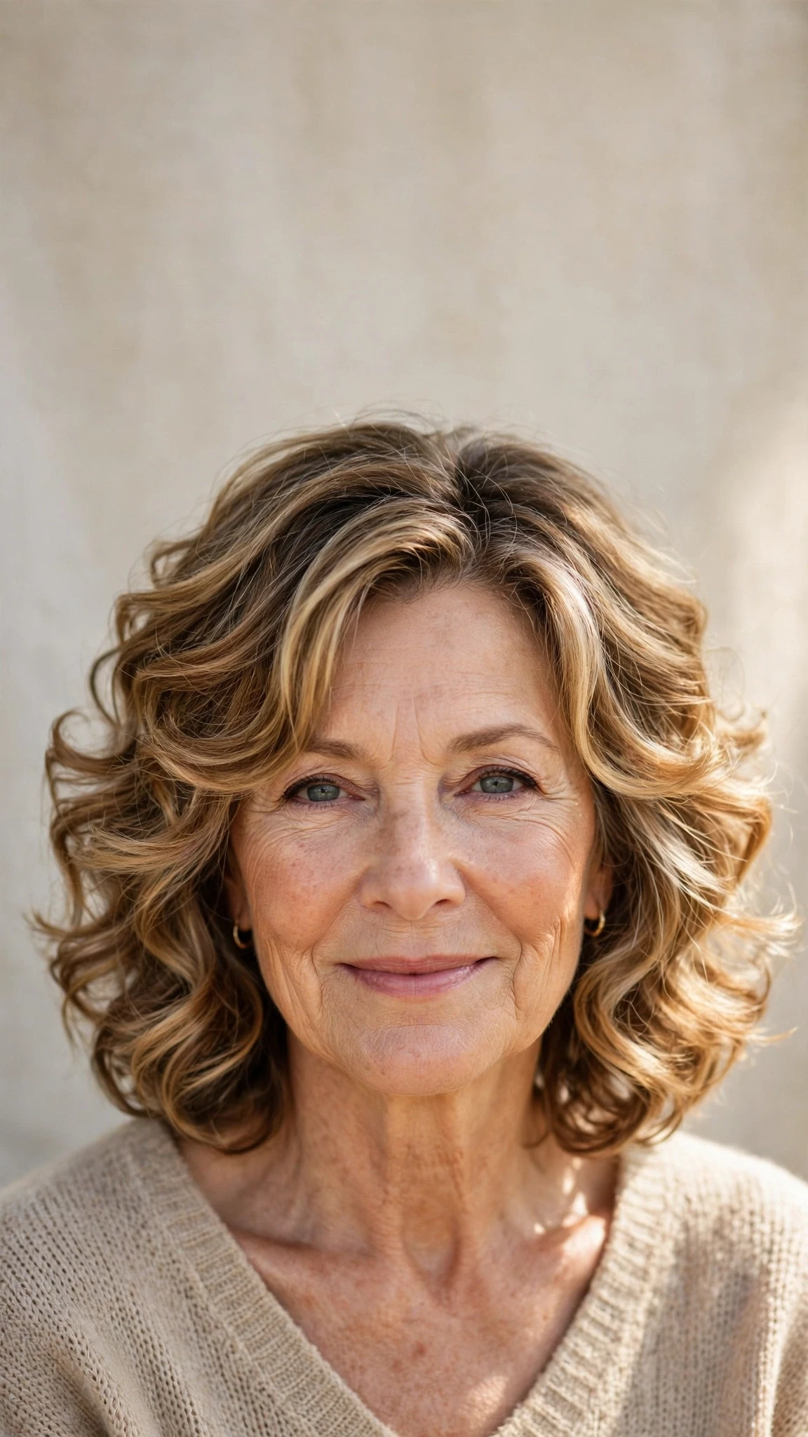 50 Sun kissed highlights for women over 60 with a layered bob and warm tones That Are Chic, Fresh and Flattering 3 Sun Kissed Highlights With A Layered Bob And Warm Tones With Loose Romantic Curls, Face-Framing Layers And A Fresh Salon Shine