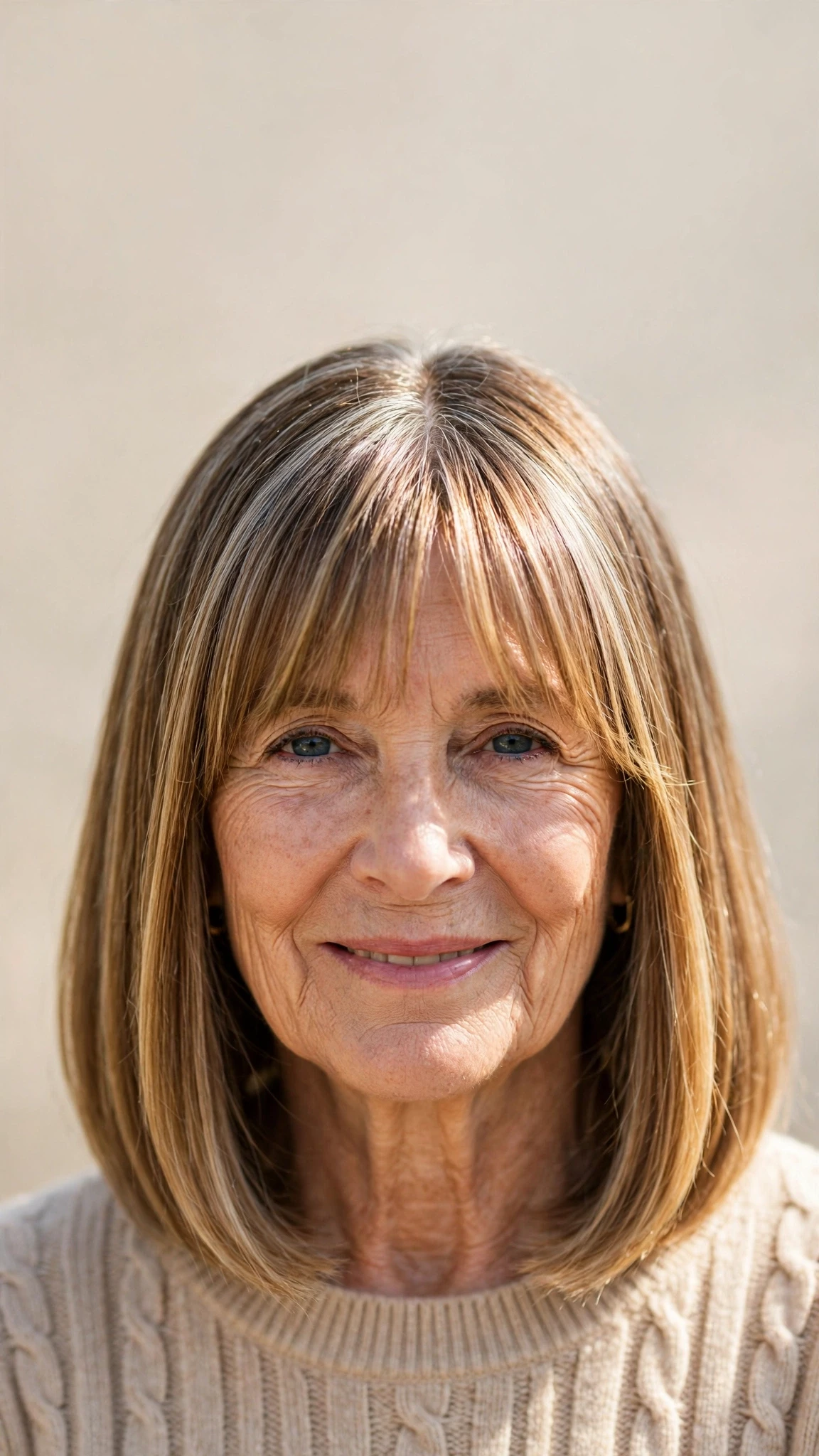 50 Sun kissed highlights for women over 60 with a layered bob and warm tones That Are Chic, Fresh and Flattering 6 Sun Kissed Highlights With A Layered Bob And Warm Tones With A Sleek Straight Finish, Curtain Pieces And Soft Golden Pieces