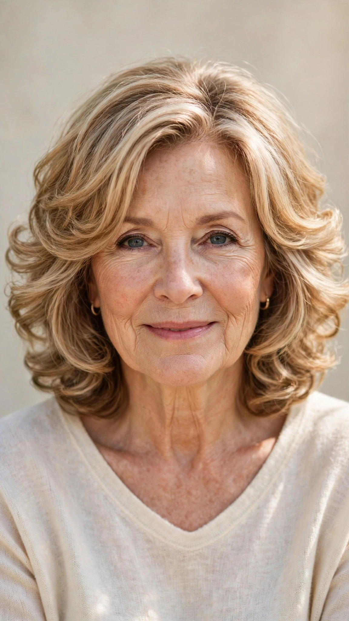50 Sun kissed highlights for women over 60 with a layered bob and warm tones That Are Chic, Fresh and Flattering 7 Sun Kissed Highlights With A Layered Bob And Warm Tones With Loose Romantic Curls, Graduated Layers And Delicate Blonde Dimension